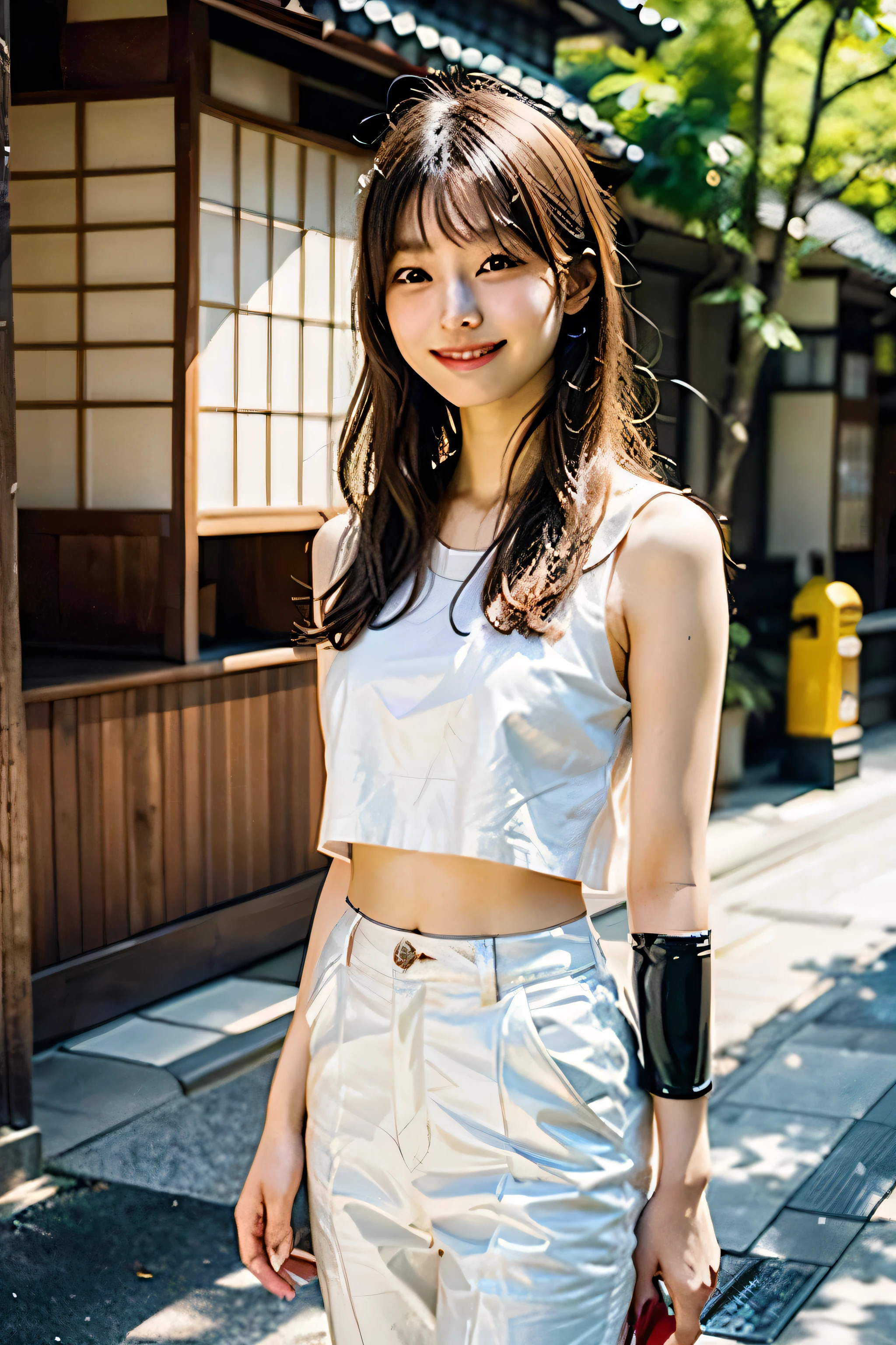 Japan -yeld gi skin is transparent and white. summer clothes. Excellent proportions. length. shiny brown hair. short hair. enchanting smile. 8K 