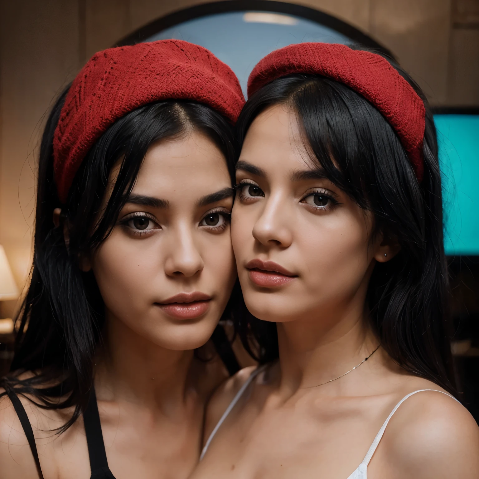 black hair, lesbian, sex hot, Surrealism, 8k, super detail
