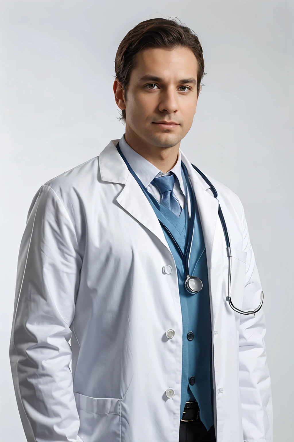doctor with an all-white image background