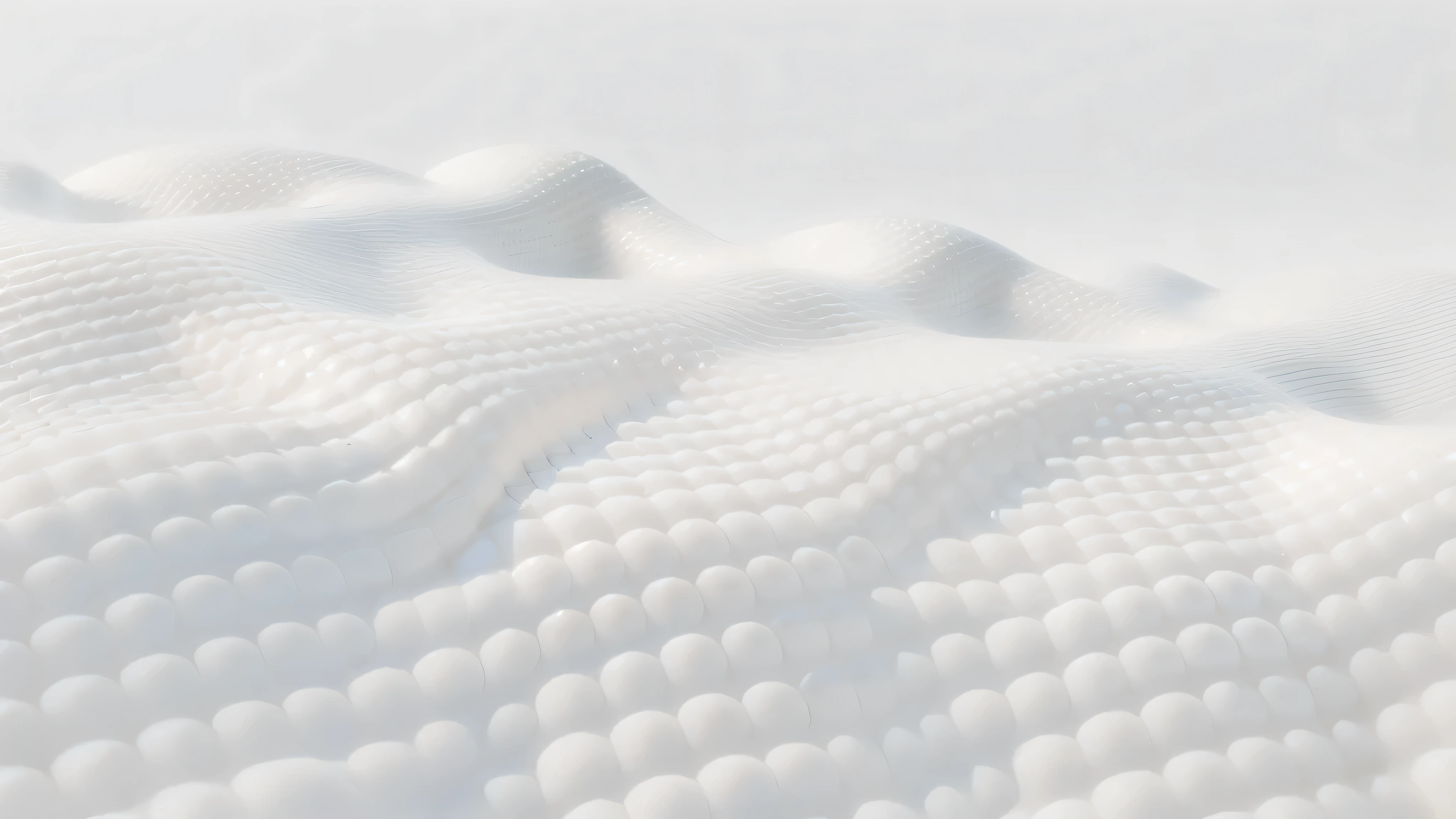 there is a white bed，it&#39;s covered with white sheets, Soft scale texture, smooth surface render, Soft 3D rendering, Soft surface texture, Rippled white landscape, hyperdetailed crisp render, Smooth rendering, smooth surface, abstract white fluid, High quality theme rendering, smooth surface, detailed , Detailed rendering, studio quality Smooth rendering, Porcelain force field, soft rendering