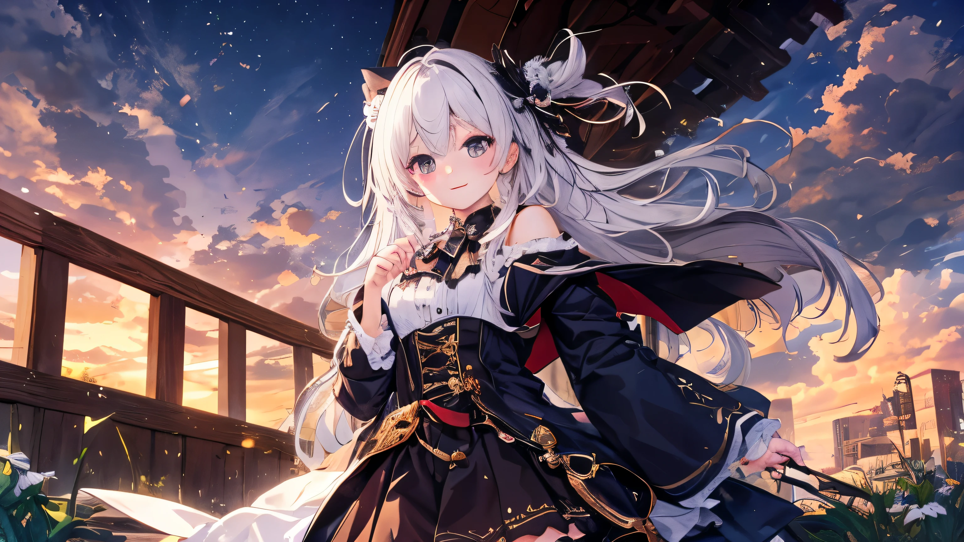 (muste piece:1.2, high quality),disorganized, High resolution, Super detailed, ,evening,Background and wind
