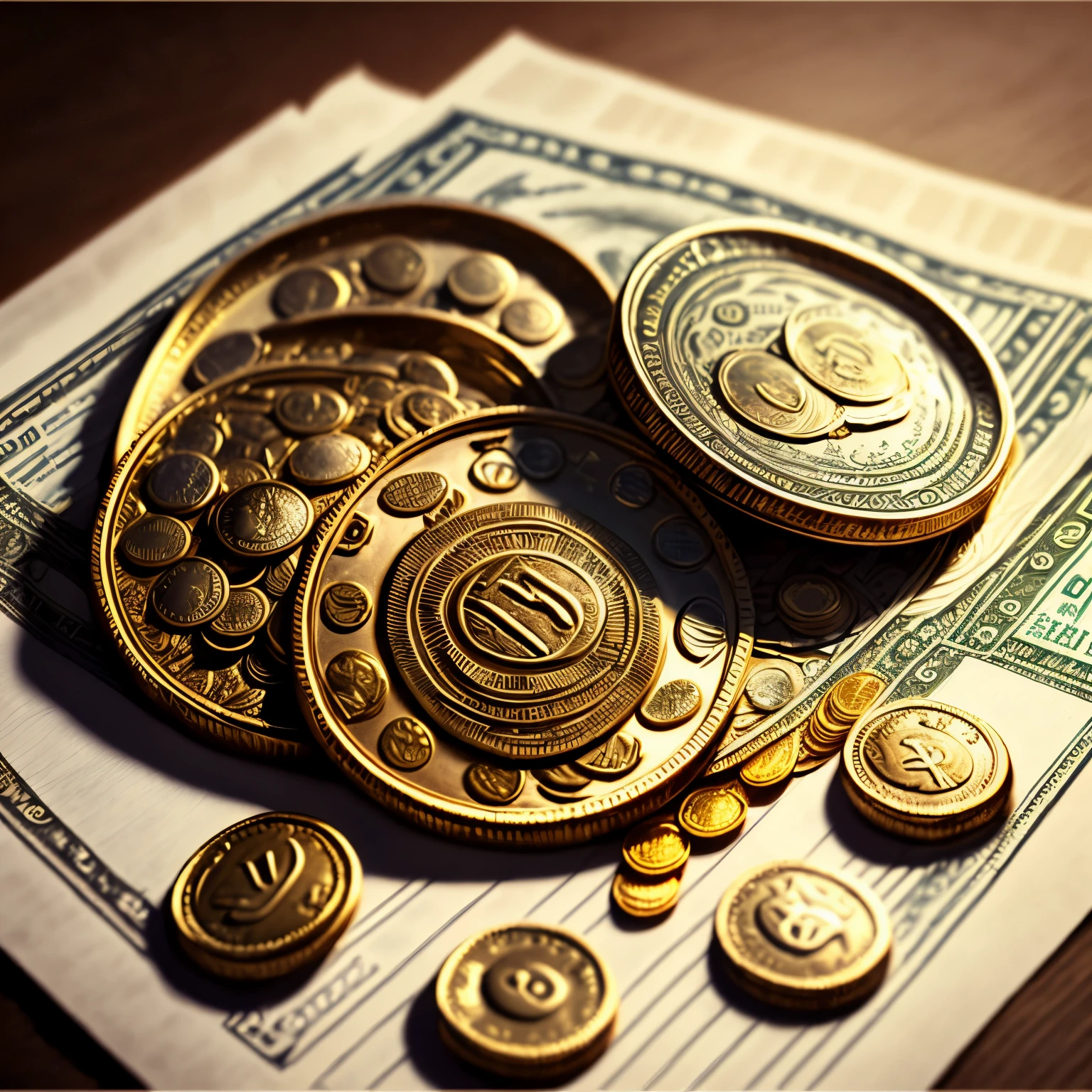 coins and bills