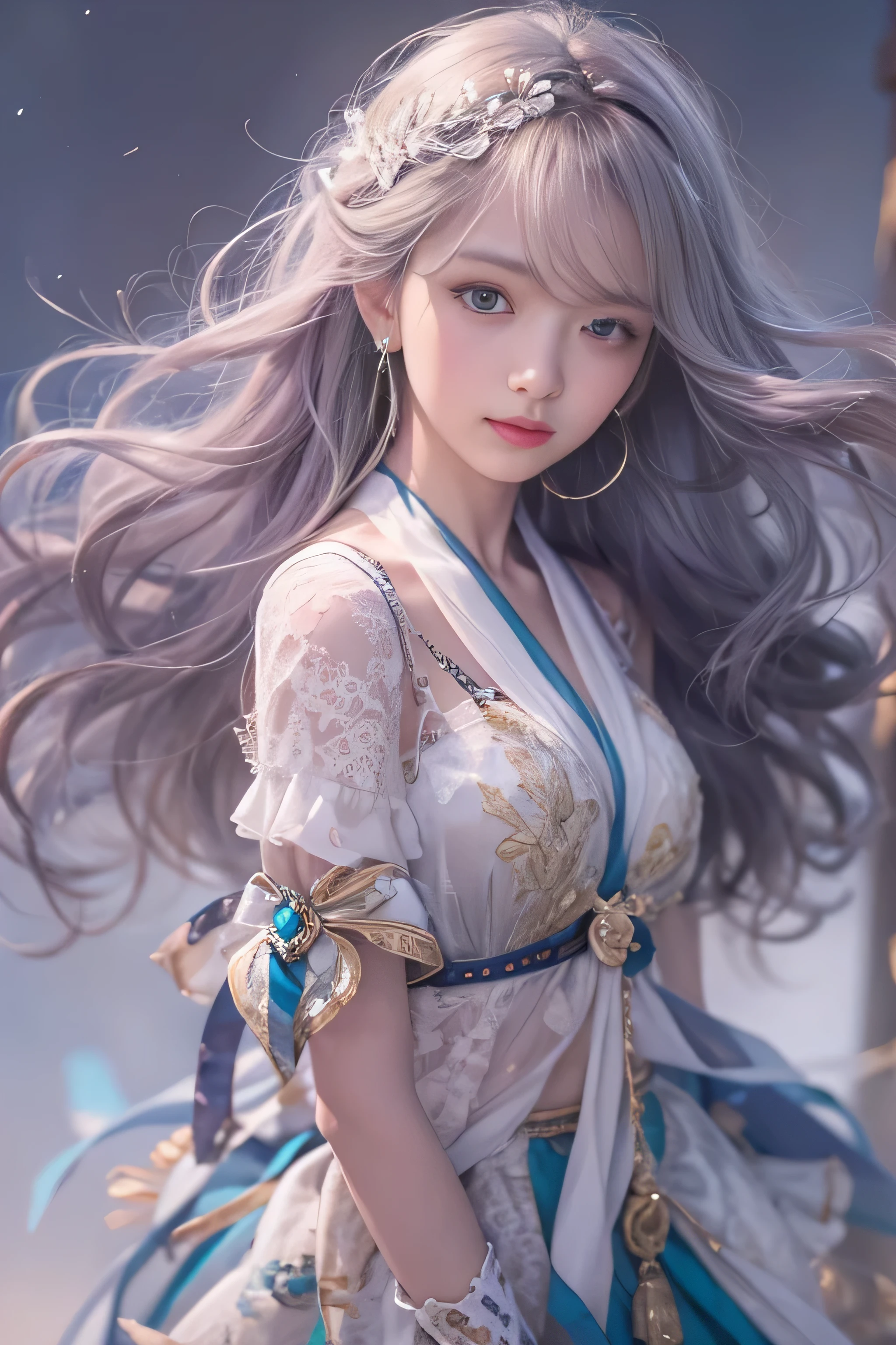 highest quality、High resolution、Super detailed、masterpiece、(Live shooting:1.5)、genuine:1.5、photogenuineistic:1.5、very delicate and beautiful、small details、1 female、Early 20s、(super beautiful)、(beautiful face:1.5)、(detailed face:1.5)、fine eyes、detailed lips、detailed nose、The blue night lasts until the end of the road、The sad night put me next to you、City lights are comets fluttering in the distance、I saw the wind on the other side of the pier、White sigh disappears into darkness、The freezing night carries me next to you、Stay by my side without saying anything