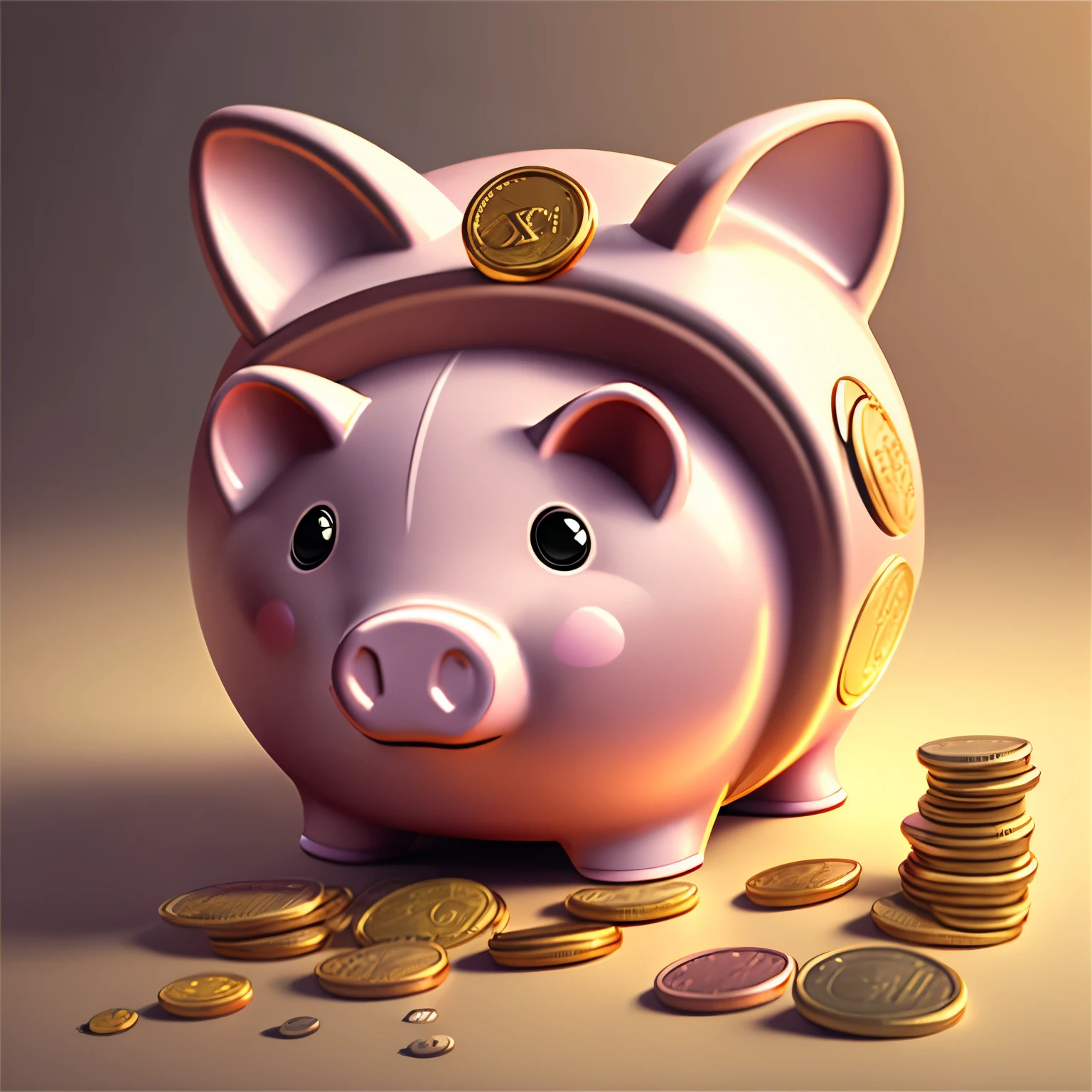 coins and piggy bank