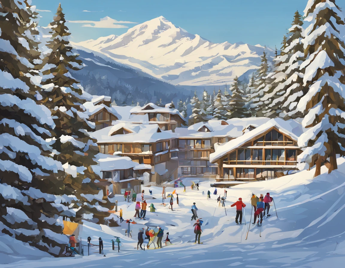 Ski resort scene