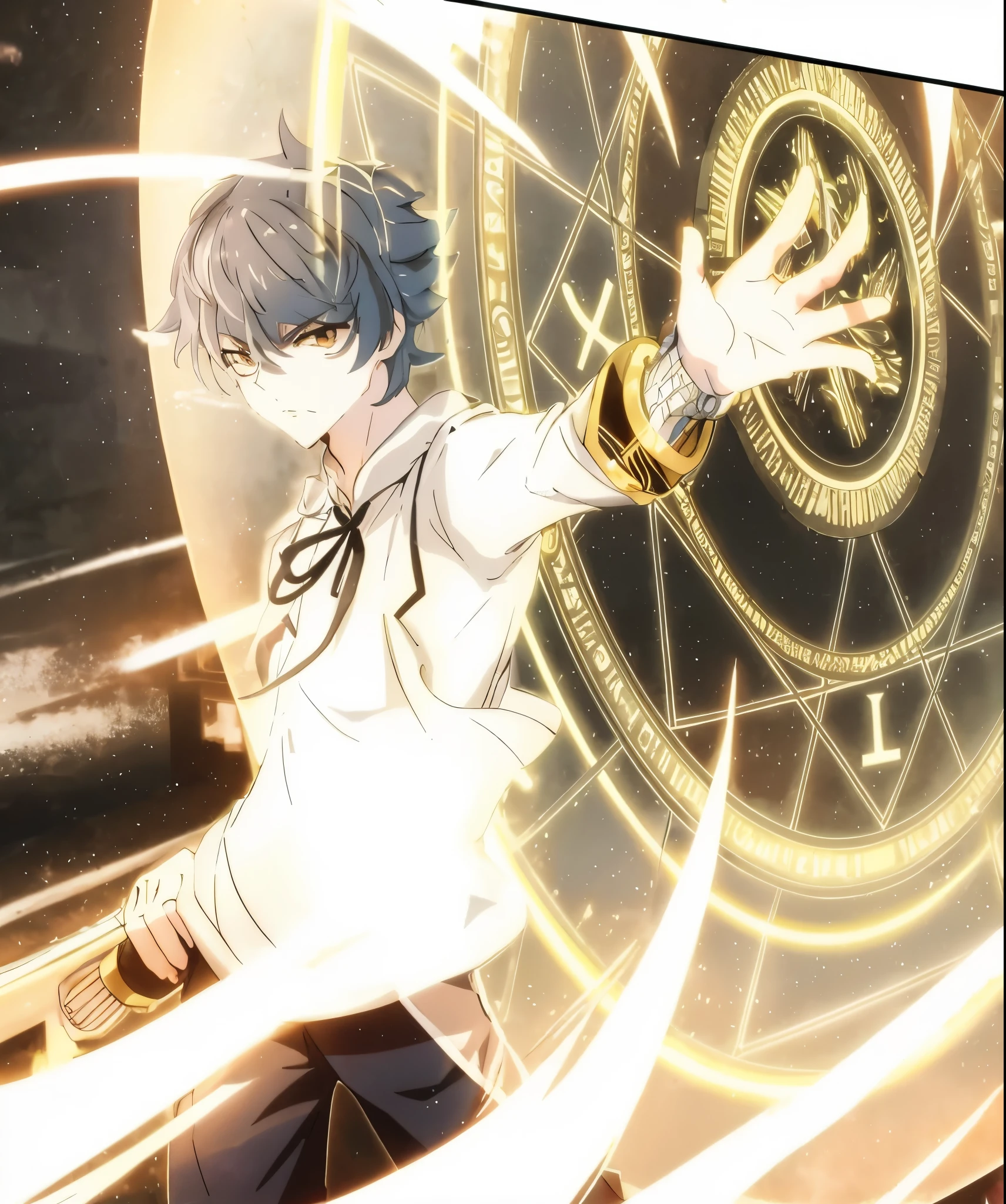 anime image of a man with a sword in front of a clock, genshin impact character, key anime art, genshin impact style, key anime visuals, genshin, detailed key anime art, keqing from genshin impact, genshin impact, ayaka genshin impact, video game genshin impact, ayaka game genshin impact