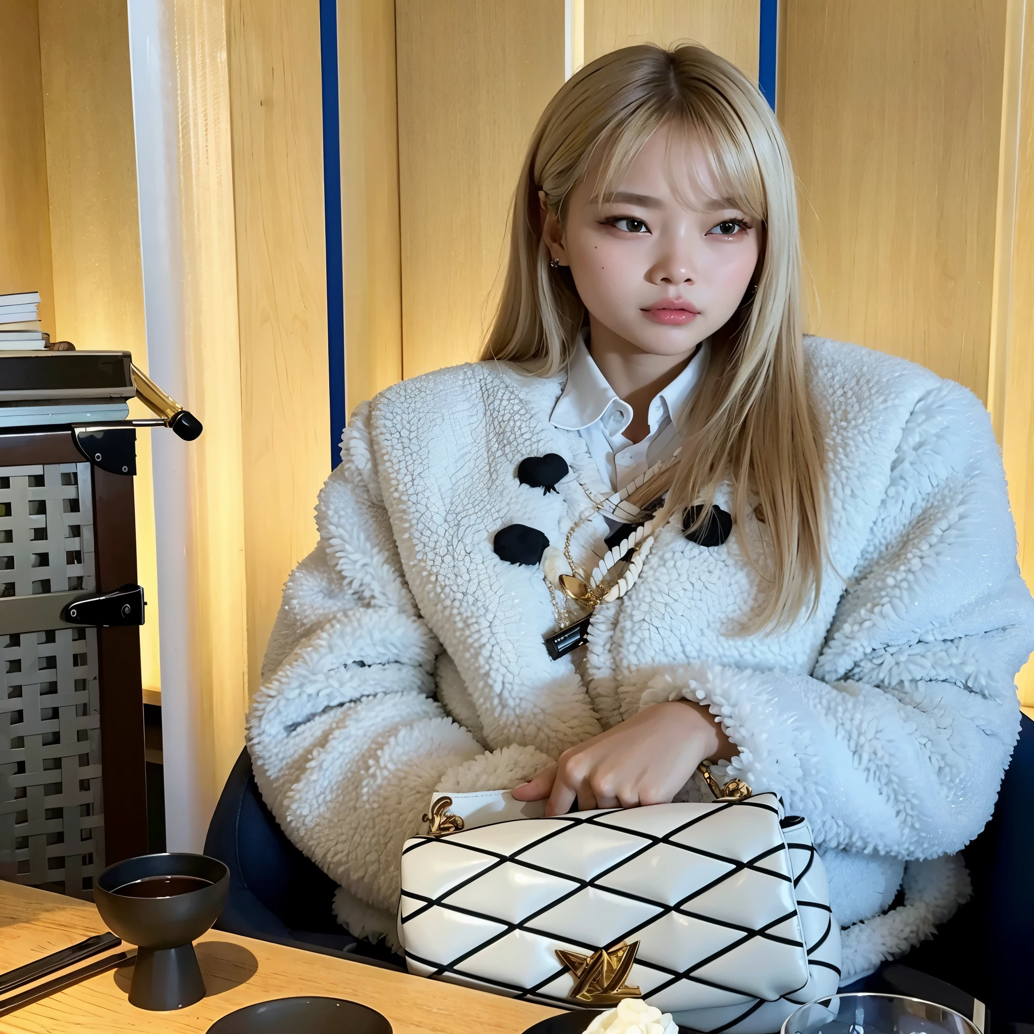 Araffe sentado em uma mesa com um saco branco e uma xícara de café, Lalisa Manobal, Lalisa Manoban do Blackpink, parque roseanne de blackpink, jossi do blackpink, Heonhwa Choe, portrait of jossi do blackpink, shikami, Sun Yunjoo, de mim, Jinyoung Shin, bae suzy, jennie blackpink, kim jennie, garota asiatica, garota coreana