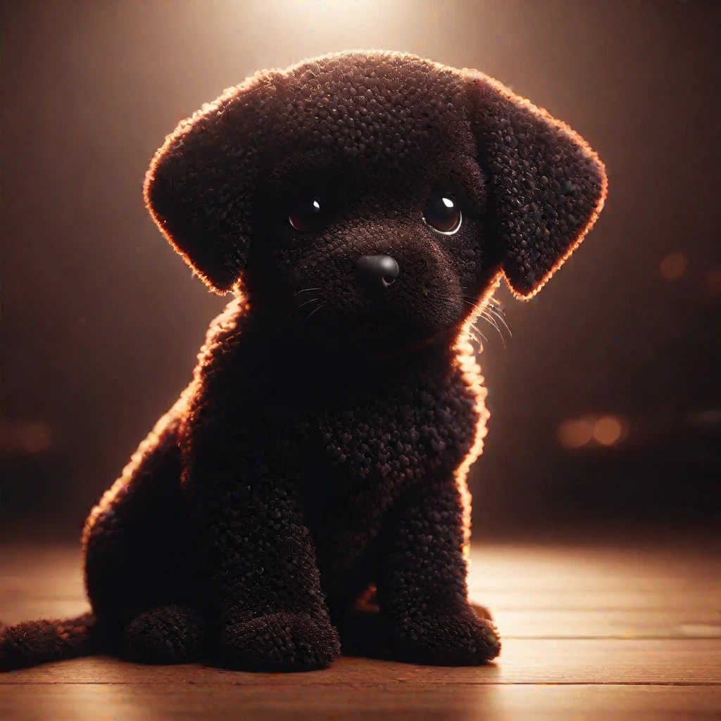 ap0l0veh3art5 style, puppy sitting facing viewer, black eyes, shiny black nose, cuddly, warm atmosphere, perfect composition, ultrahigh detail, UHD, 8k wallpaper, octane render