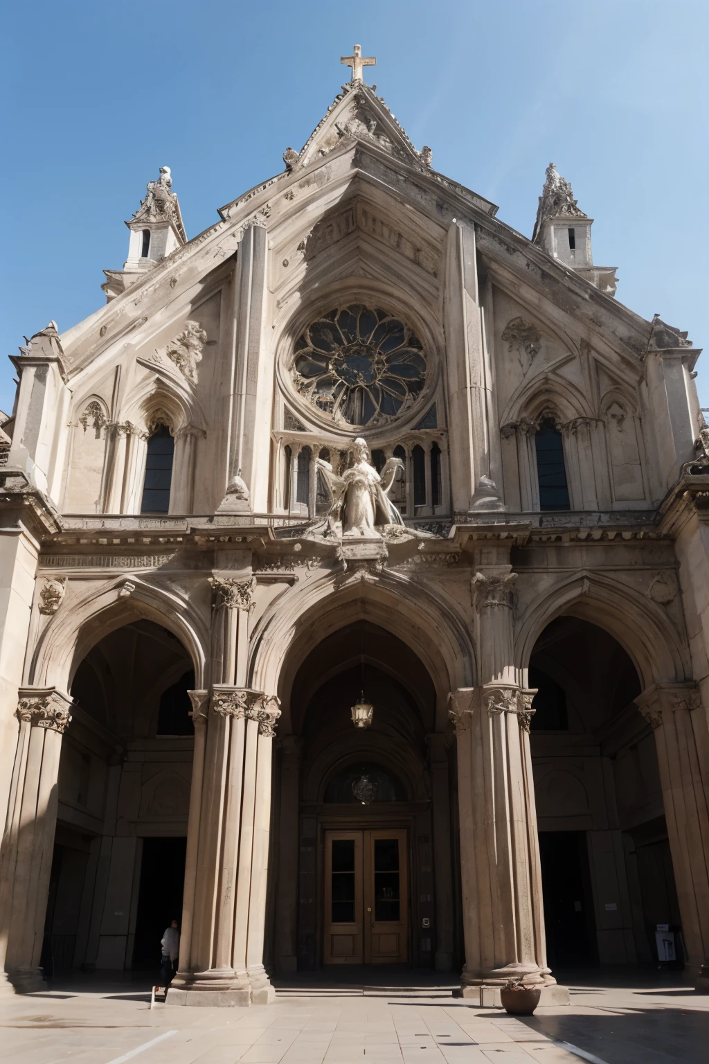 ((Mejor calidad)), ((obra maestra)), (detallado), catedral romanica siglo XVIII, foto del exterior