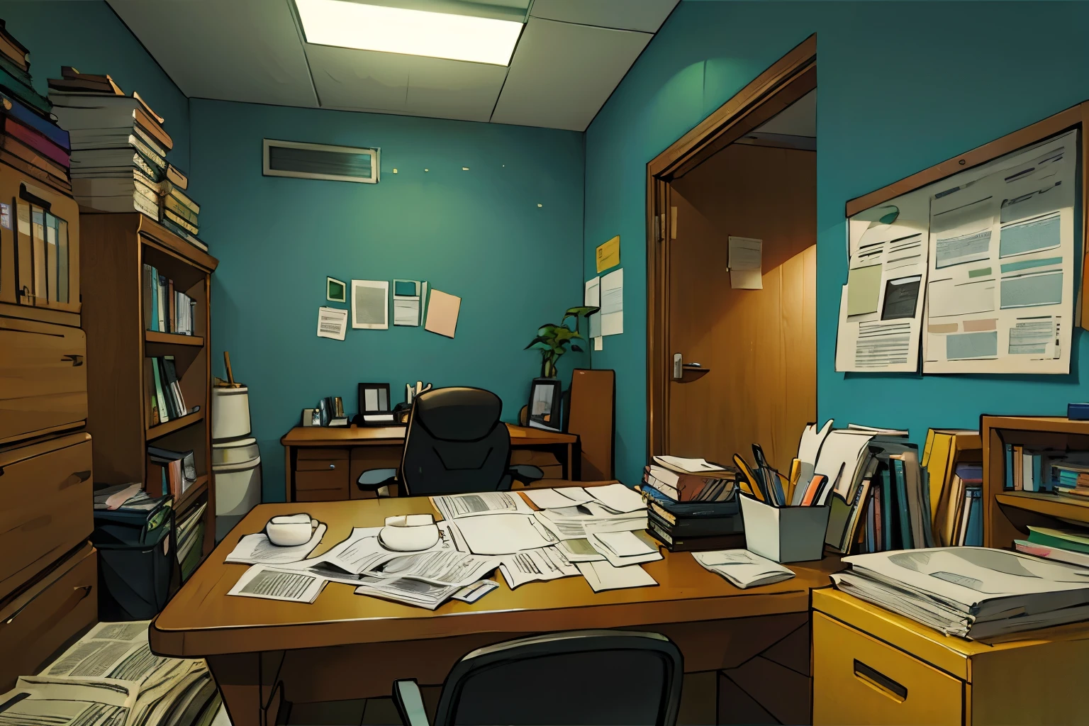 newspaper's office, at daytime
