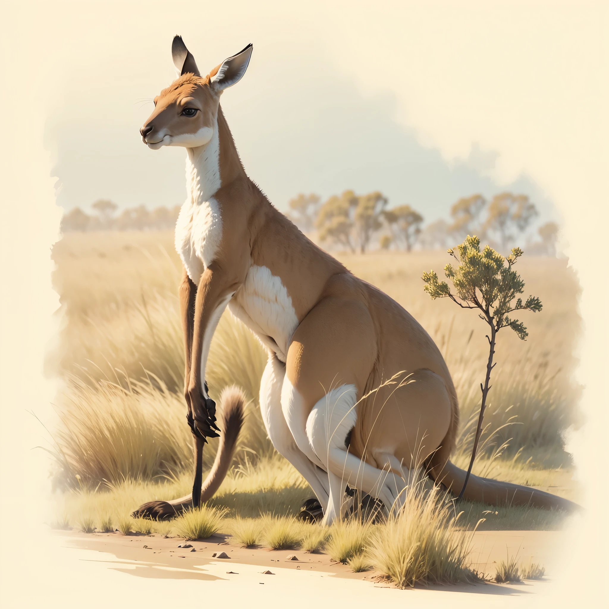 kangaroo, Grassland,