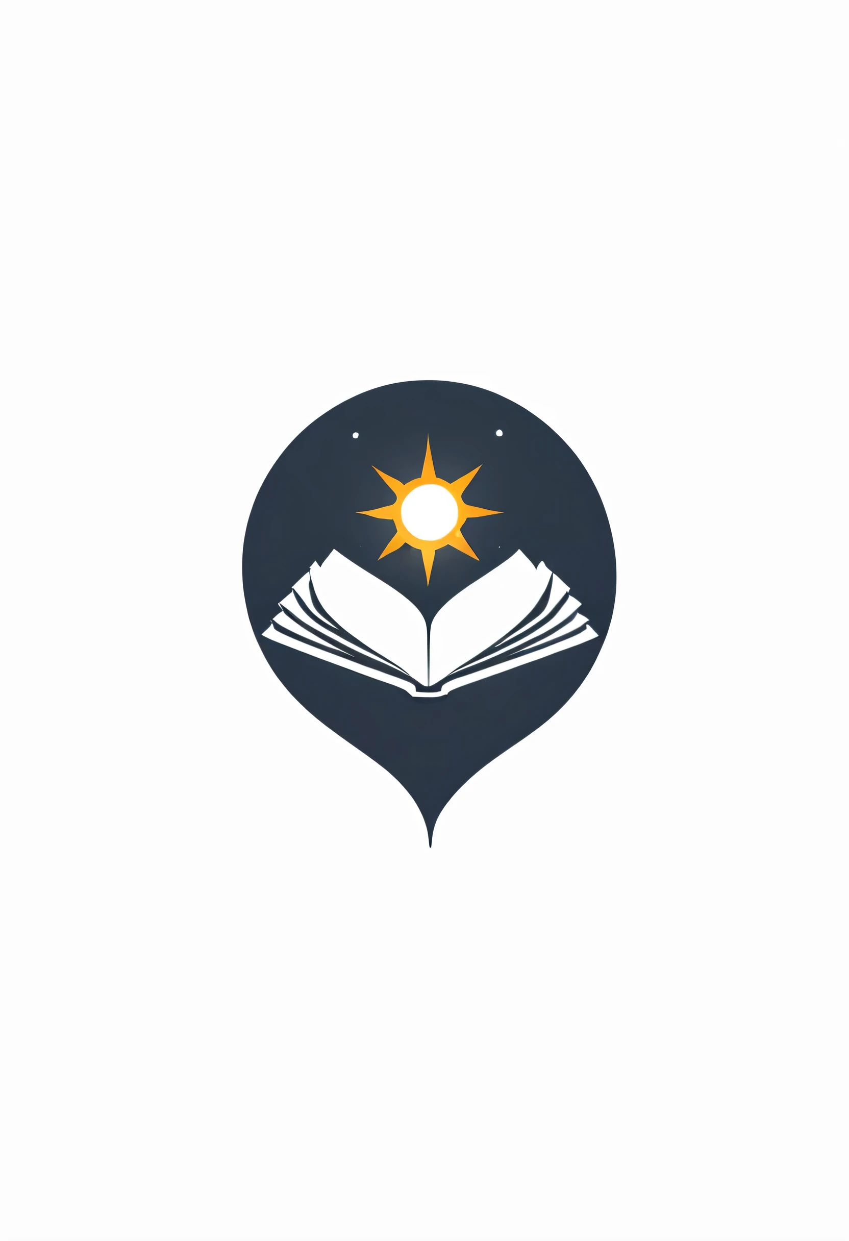 logo design, a logo design for an open book,sun, logo design, simple, White background