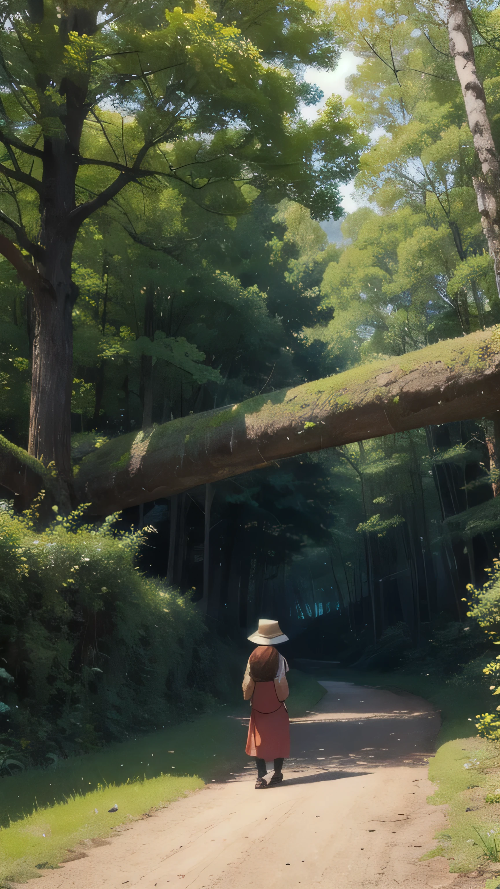 A very big tree branch blocking the whole path of forest