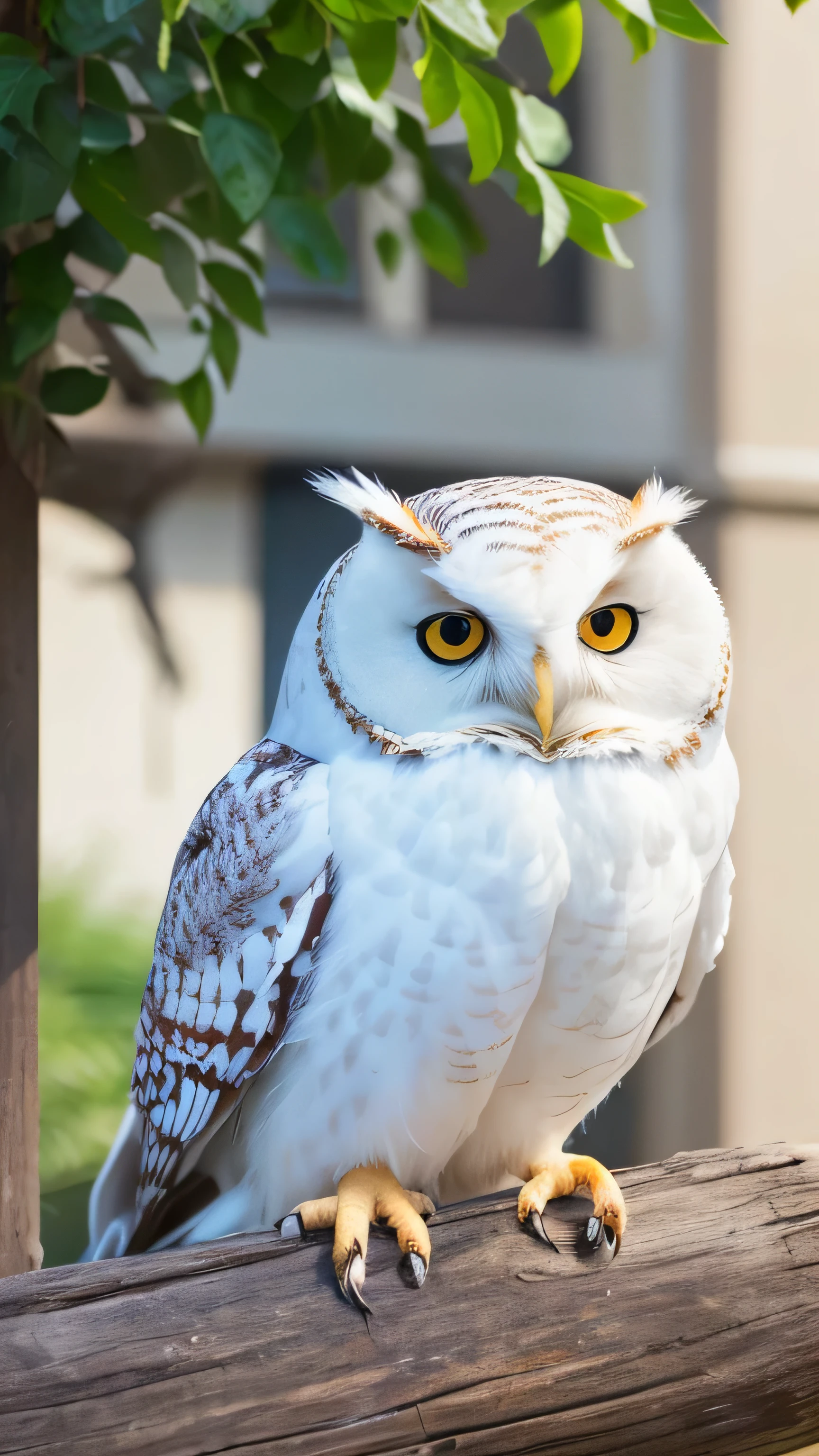 masterpiece, highest quality, 8K, 4K, White owl, ((Front view)), Pure White Owl, 1animal, straight, look forward