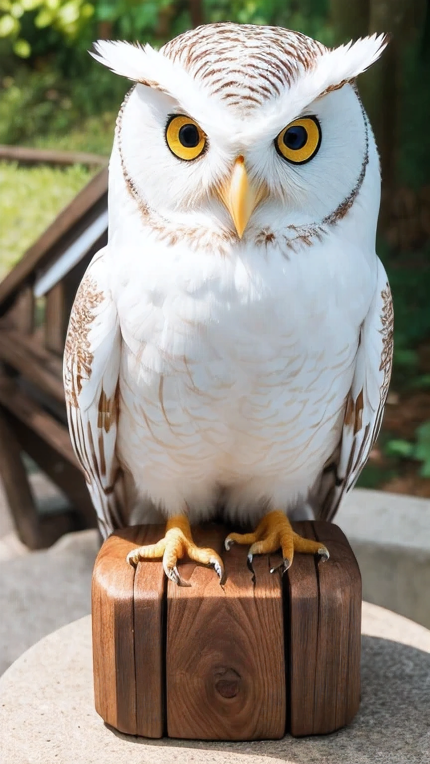 masterpiece, best quality, 8k, 4k, White owl, ((front viewing)), pure whiteなフクロウ, 1animal, Straight, face forward, See here, full body, pure white