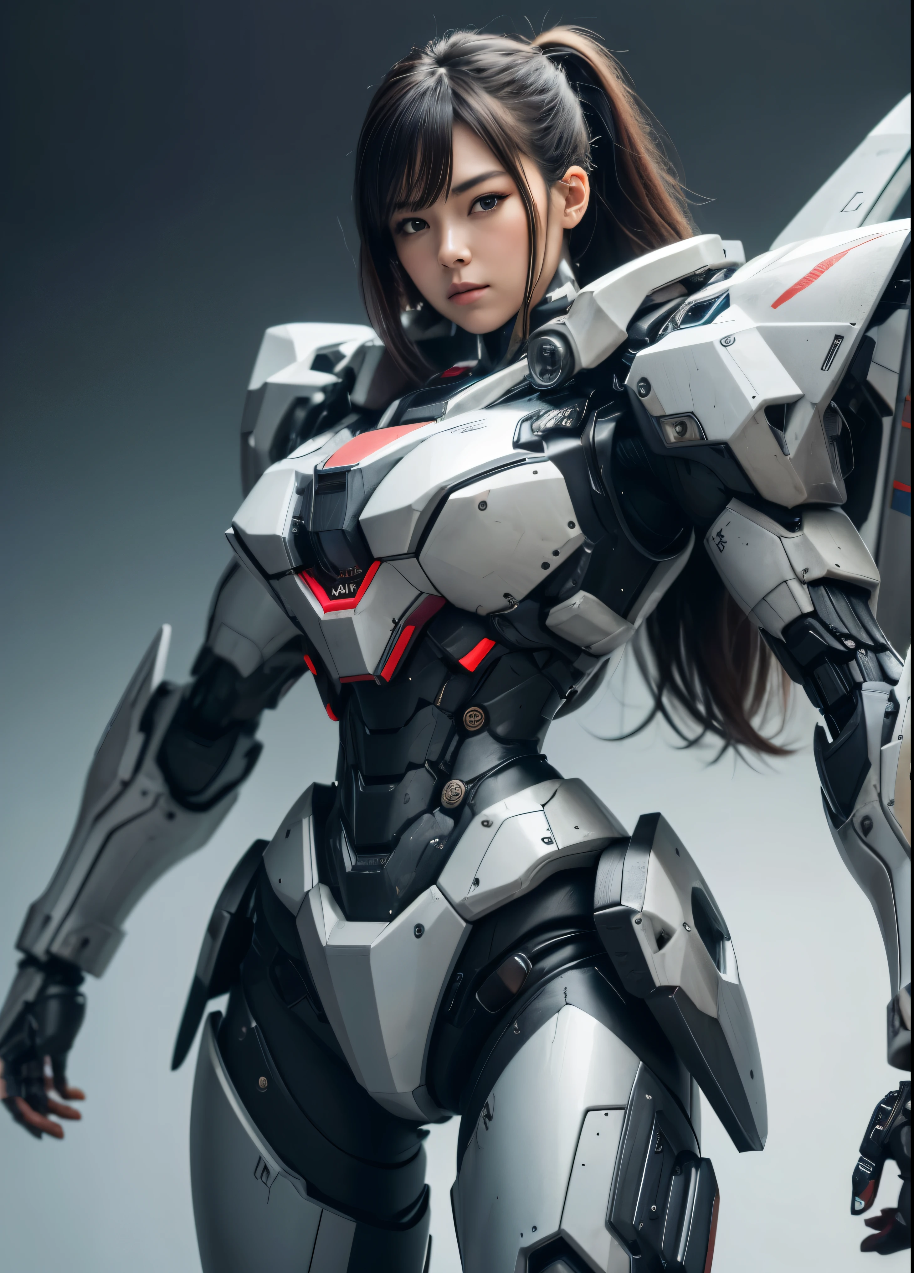Textured skin, Super Detail, high details, High quality, Best Quality, hight resolution, 1080p, hard disk, Beautiful,(War Machine),beautiful cyborg woman,Mecha Cyborg Girl,Battle Mode,Girl with a Mecha Body,She wears a futuristic war machine weapon mech