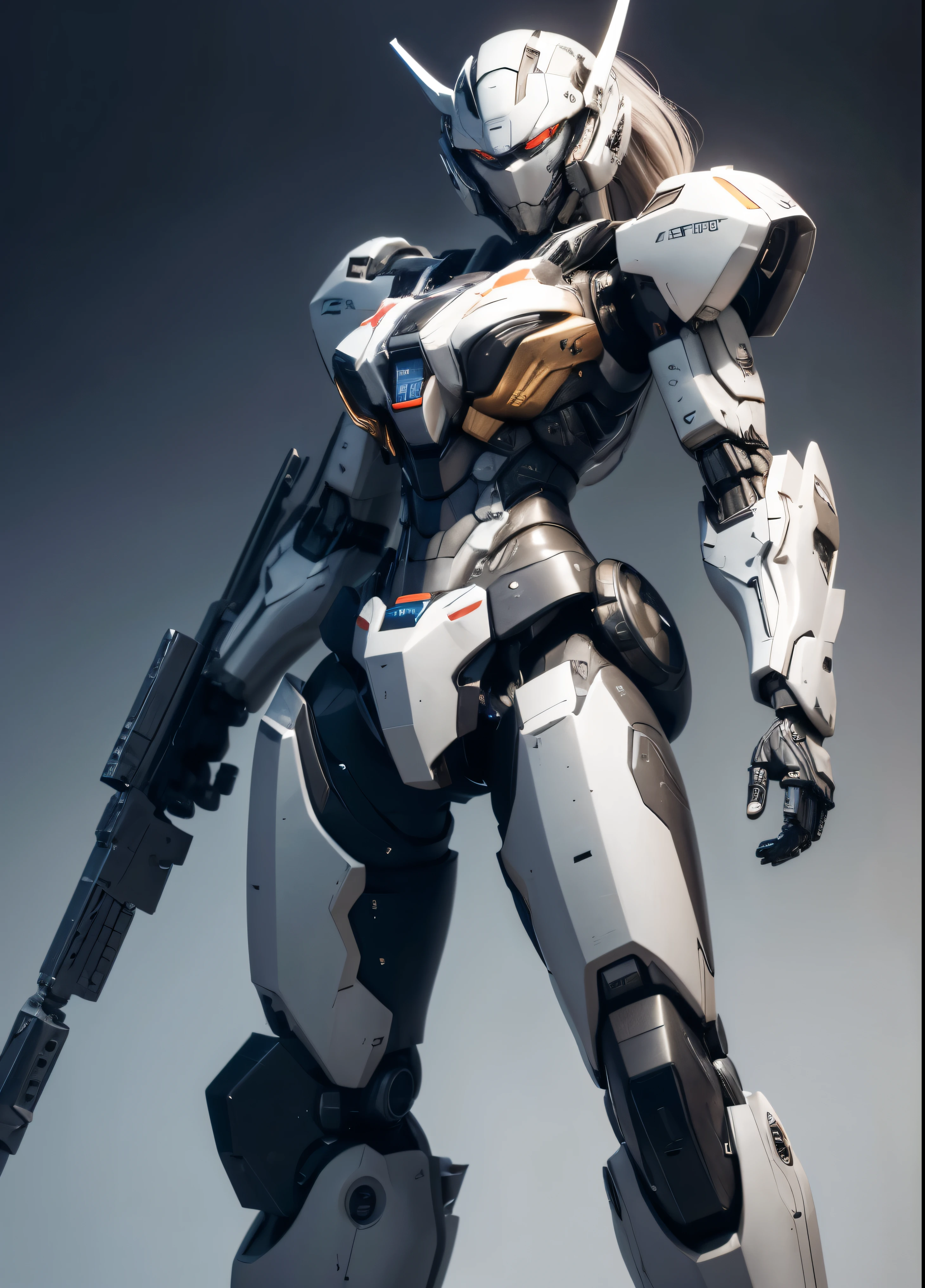 Textured skin, Super Detail, high details, High quality, Best Quality, hight resolution, 1080p, hard disk, Beautiful,(War Machine),beautiful cyborg woman,Mecha Cyborg Girl,Battle Mode,Girl with a Mecha Body,She wears a futuristic war machine weapon mech