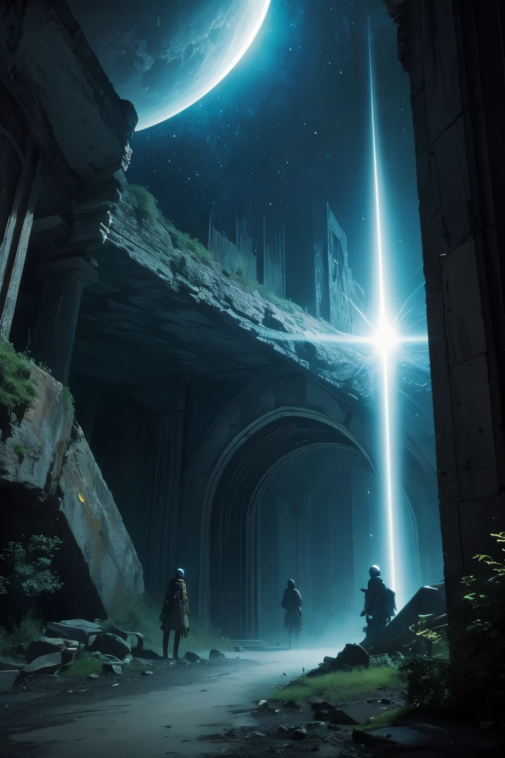 best quality, Forgotten Gateway of Time and Space, image processing with mysterious effects
