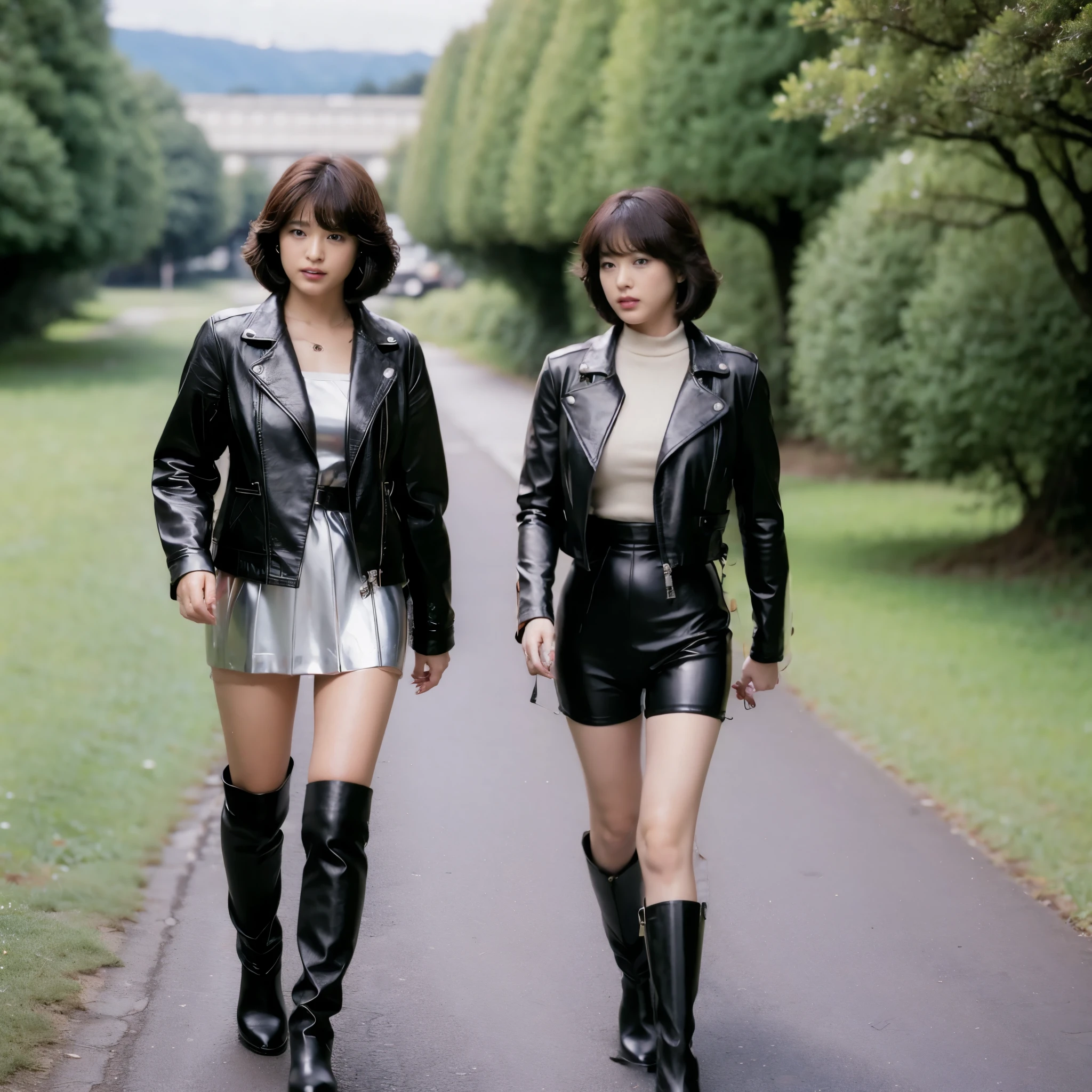black leather jacket、bondage suit、Latex Pants、Black leather long boots
