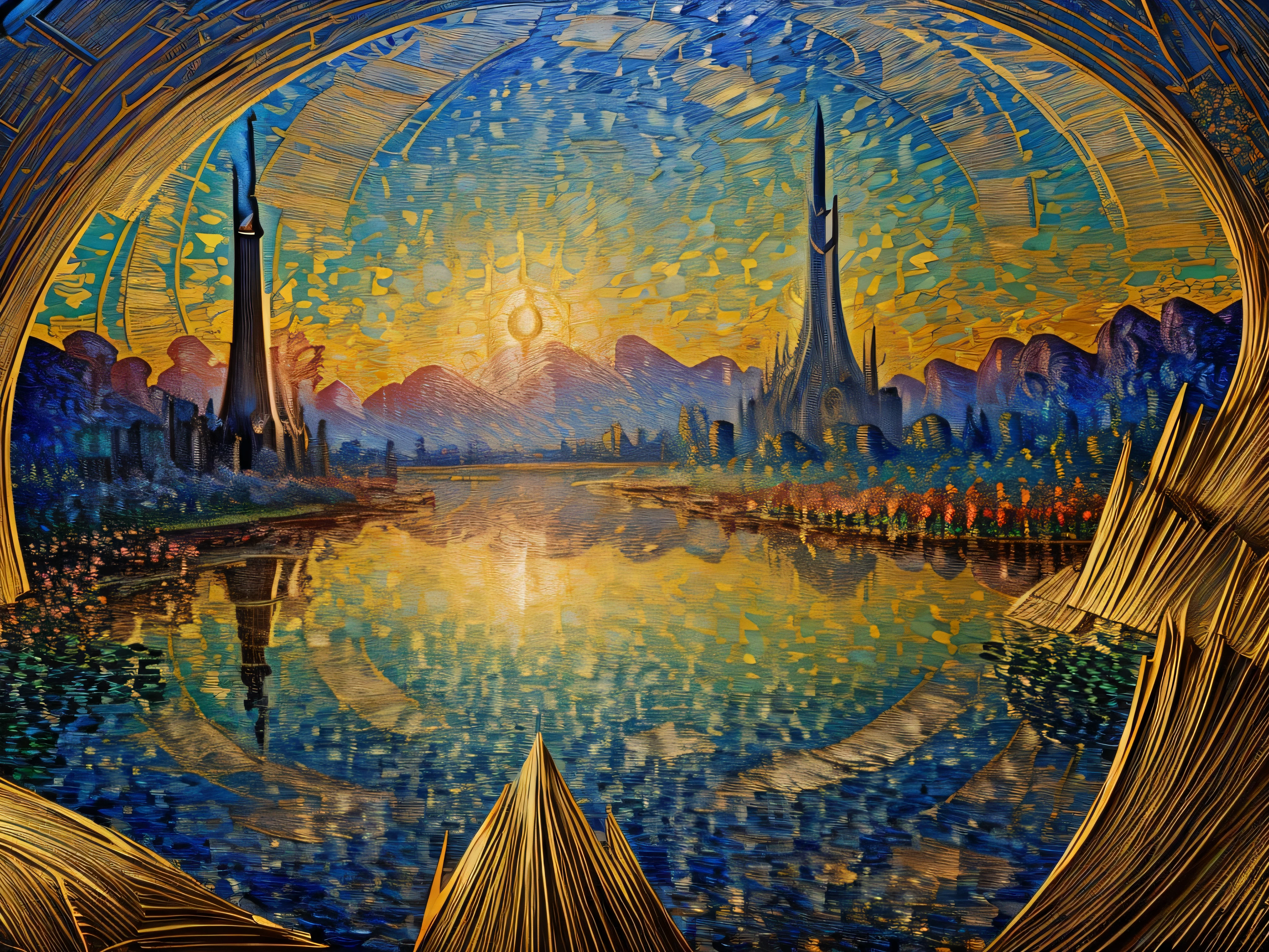 A mesmerizing paper-cut animation of the classic novel of The Lord of the Rings presented in an (((impressionism))) style comes to life. Every delicate detail meticulously crafted out of paper unfolds before your eyes, showcasing the fantasy world of Mordor. The intricate paper scenes blend vibrant colors with the ancient art of papercutting, capturing the essence of the (((Eye of Sauron))). This enchanting motion picture captivates viewers with its exquisite precision and awe-inspiring artistry, immersing them in the compelling story from Middle-earth. (((Paper cutting art style))), by Skyrn99, high detail, high quality, high resolution, dramatically captivating