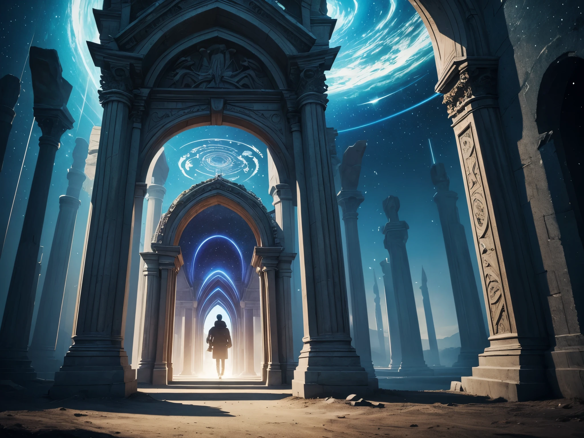 (masterpiece, best quality), best resolution, mystical gateway leading to warped time and space