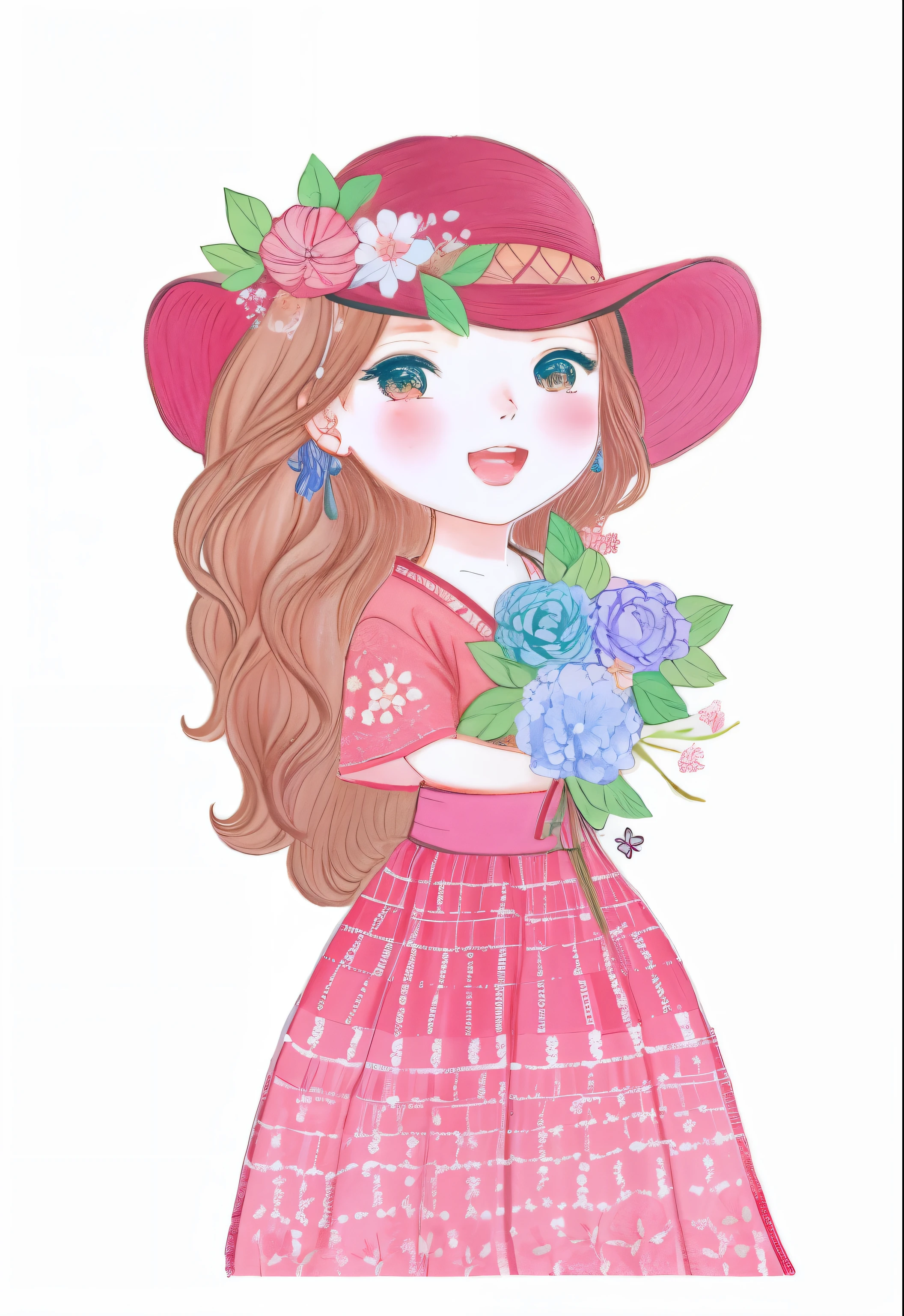 a drawing of a girl with a flower in her hand, inspirado em Yuki Ogura, flores em seus cabelos escuros, com flores congeladas ao seu redor,  com um rosto de flor, com flores, [ Arte Digital ]!!, girl with a flower head, charicatura, inspirado em Takehisa Yumeji, em estilo anime