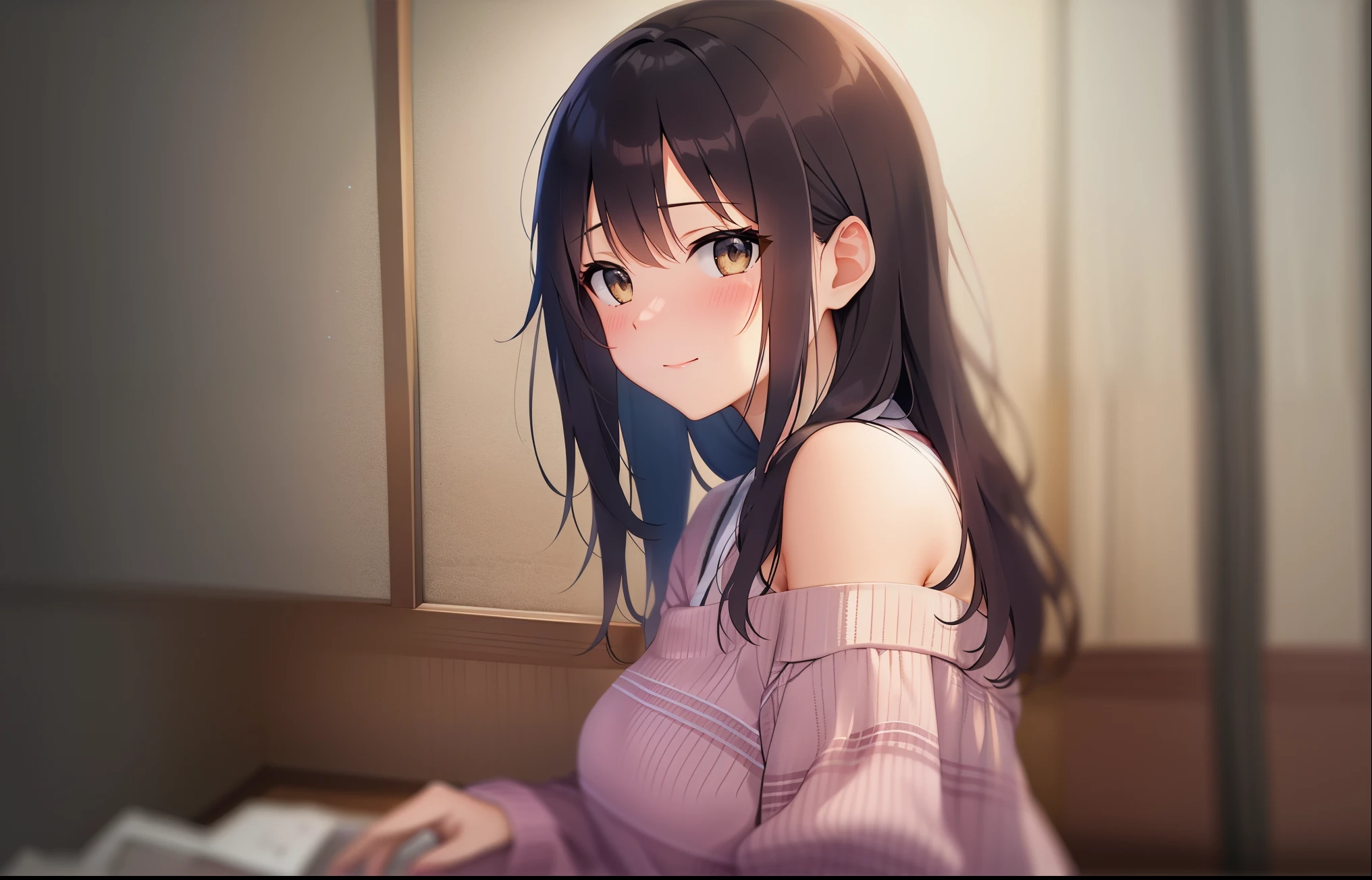 The background is the living room、wall
