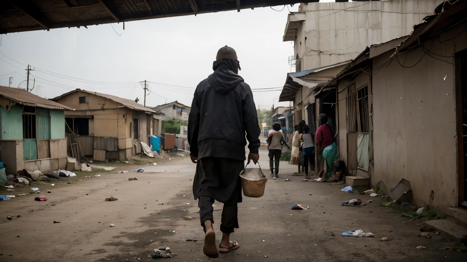 (best quality,4k,8k,highres,masterpiece:1.2),ultra-detailed,(realistic,photorealistic,photo-realistic:1.37),people passing by hungry,digging through garbage,poverty,desperation,empty stomachs,thin bodies,barefoot children,collapsed markets,deteriorating infrastructure,dirty and torn clothes,sunken eyes,expressions of despair,people queuing for food aid,impoverished neighborhoods,poverty-stricken families,shabby and overcrowded shelters,unequal distribution of resources,urban decay,garbage piles,flies and rats scavenging,deprived children,exhausted parents,slum dwellings,hopelessness,lost dreams,political corruption,lack of opportunities,uncertainty about the future,dark shadows,gray and gloomy atmosphere,hunger and despair portrayed in a powerful and emotional way,documentary-style photography,real-life depiction,contrast between poverty and wealth,empathy,awareness,call to action,stop wasting food,open hearts and generosity,eliminate hunger,provide equal opportunities,create a better world for everyone