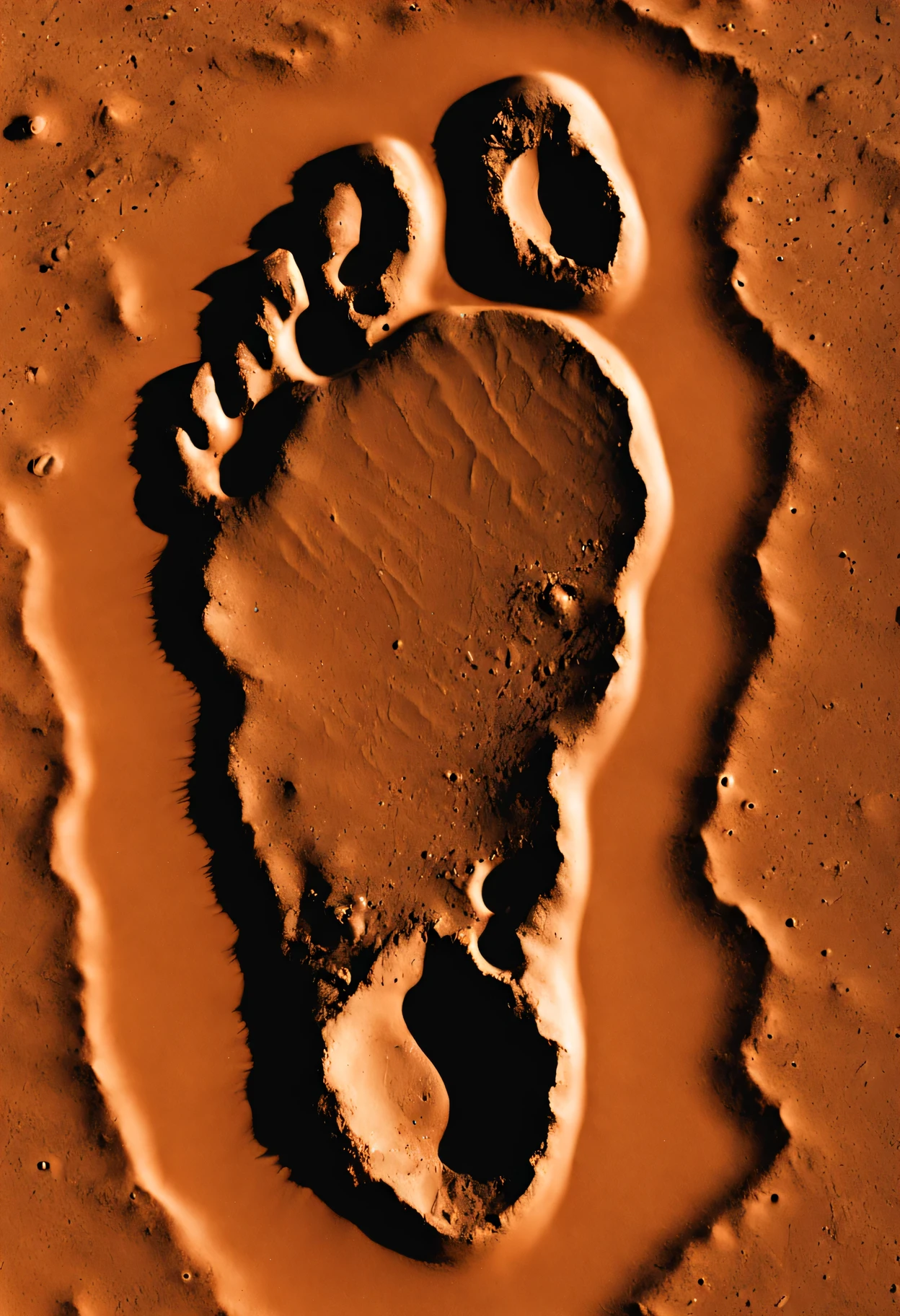 Footprints on the surface of Mars, Maybe it&#39;s from some monster