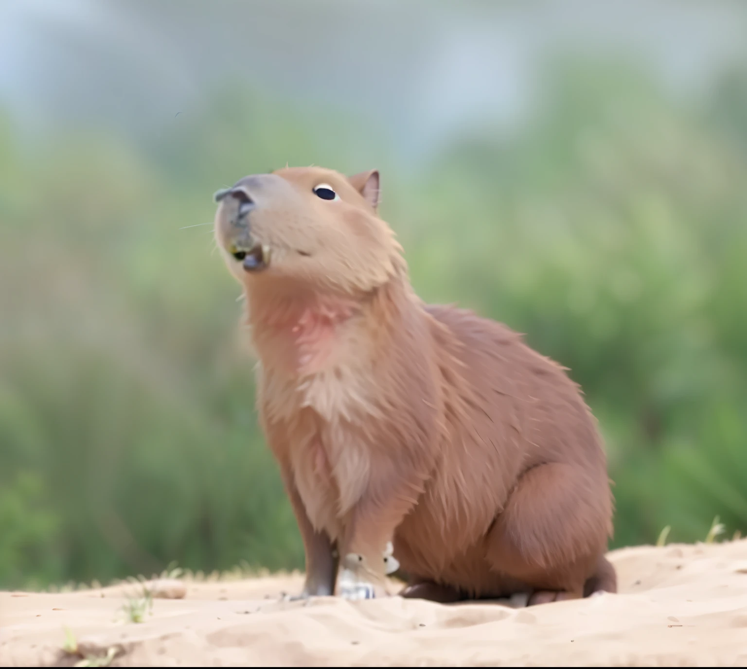 cute capybara, large smile