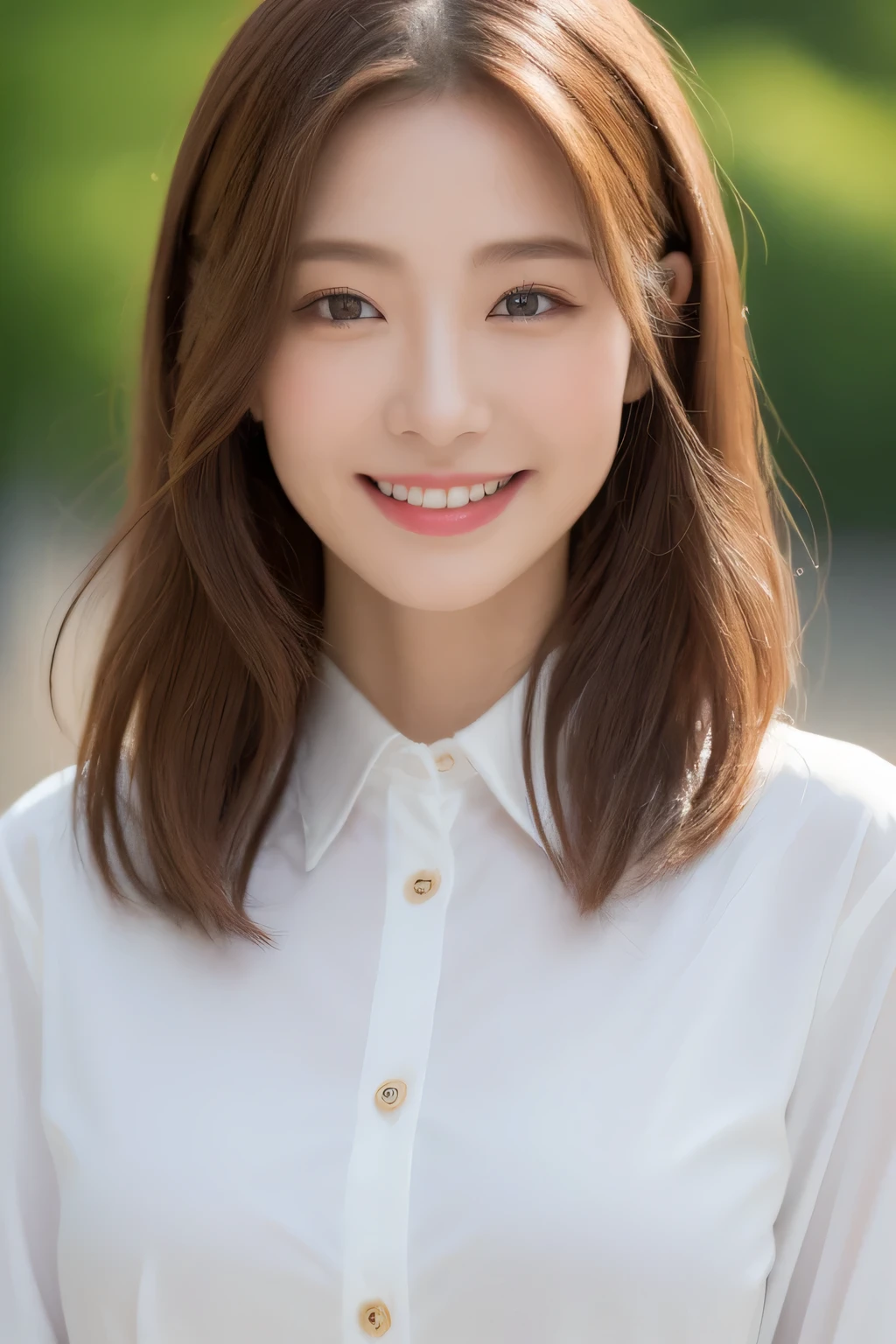 ((highest quality, 8K, masterpiece: 1.3)), sharp focus: 1.2, 完璧なbody型を持つ美しい女性: 1.4, slim abs: 1.2, (layered hairstyles,: 1.2)), (Long shirt with white buttons: 1.3), rain: 1.3, street: 1.2, body: 1.1, Highly detailed face and skin texture, fine eyes, double eyelid, big breasts, smile,