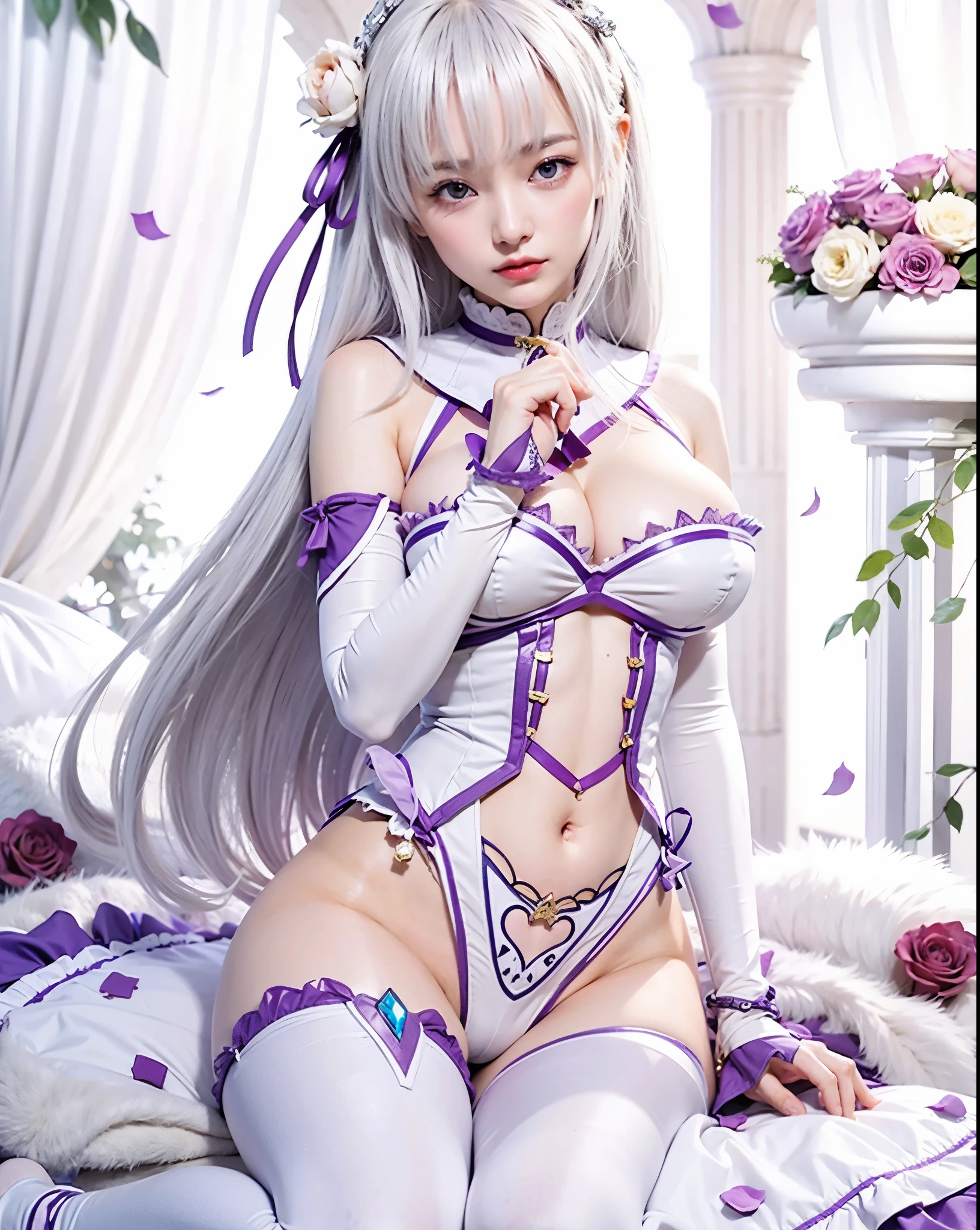 Emilia, re zero, silver hair