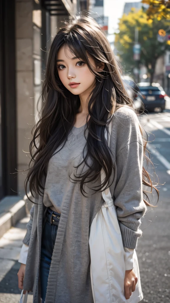 A man with messy long hair、Girl with gray hair on blurred background