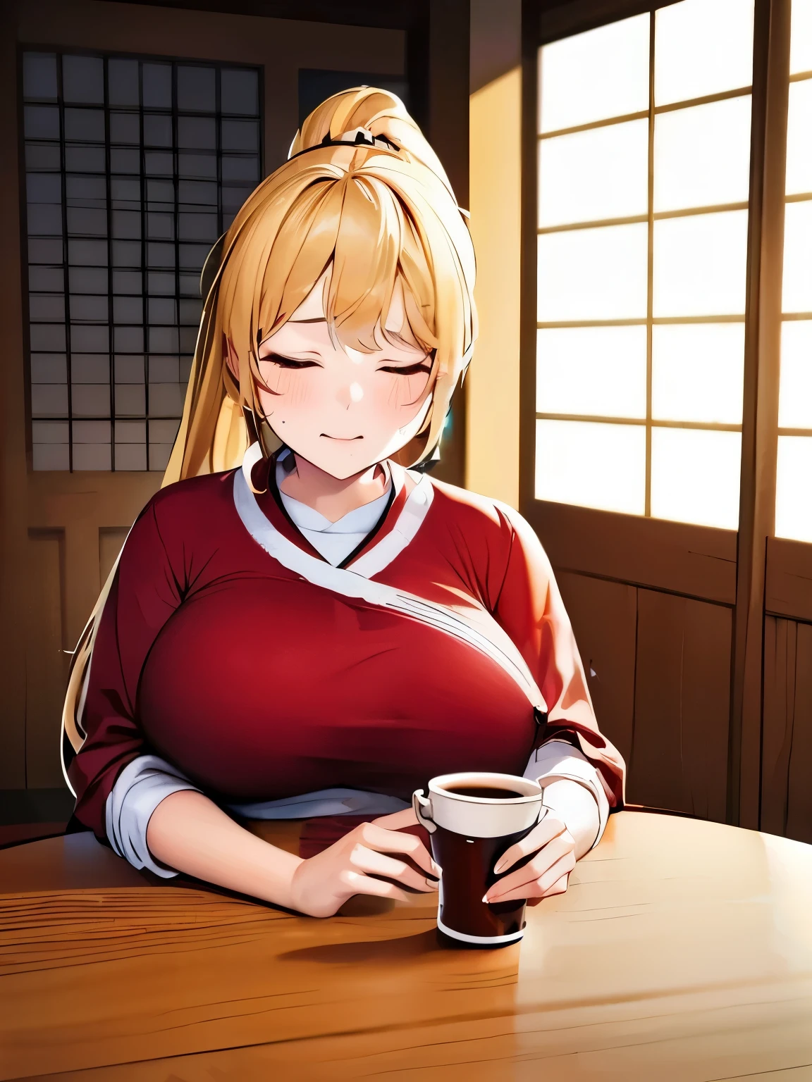 masterpiece, best quality, anime, cute face, drunkenly sleeping face
