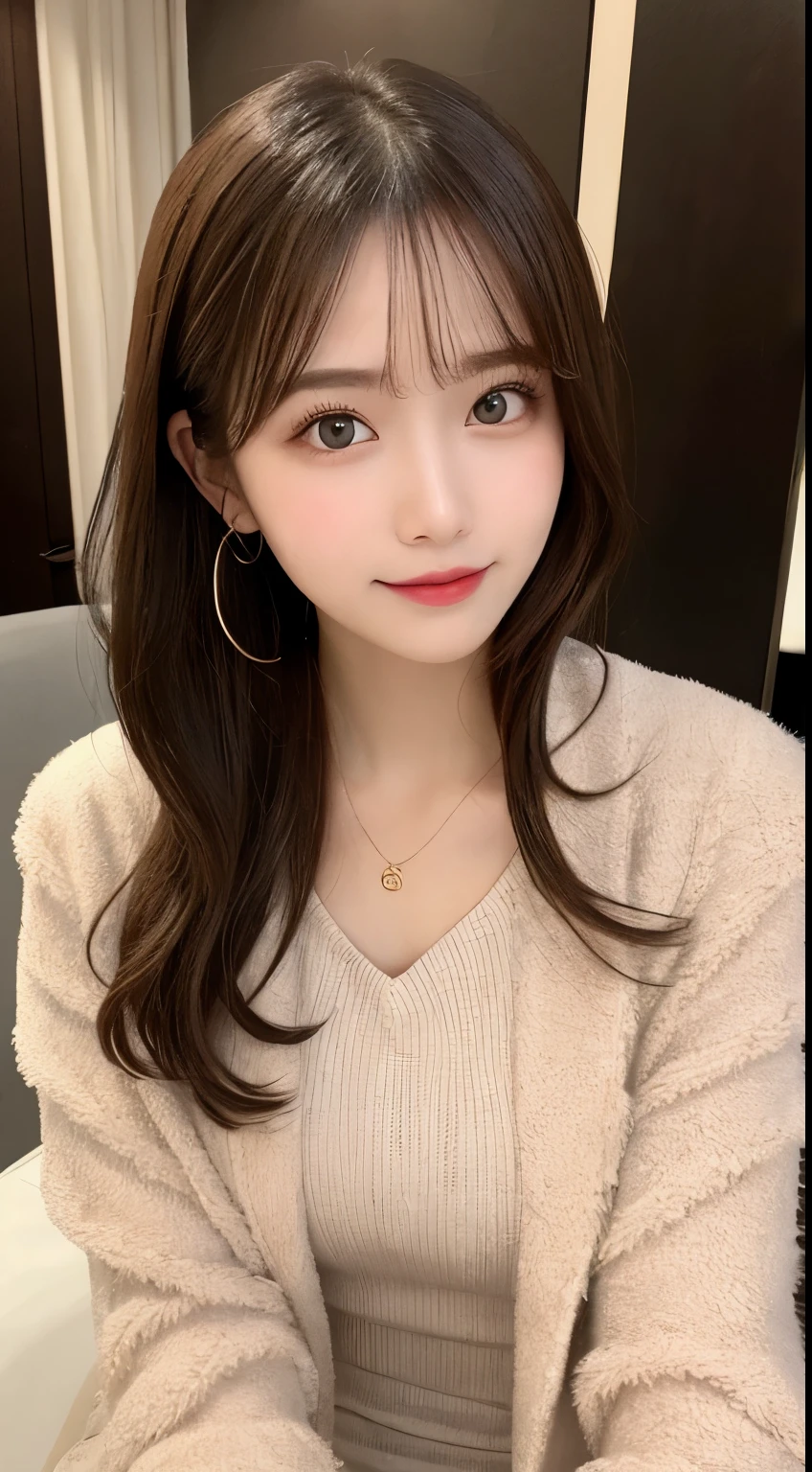 table top, highest quality, shape, Super detailed, finely, High resolution, 8k wallpaper, 完璧なダイナミックな構shape, beautiful and detailed eyes, straight hair, small breasts, natural color lip, random sexy pose,smile,20 year old girl、midnight、beautiful and detailed face、perfect and beautiful face,Big eyes、RAW photo、Expressing feminine poses with your whole body、beautiful and detailed eyes、small face、beautiful duplex、slim face and style,luxury brand mink coat(inner:winter dress)、beautiful golden ratio face,Twin Ponytail Hair,bright look,Shoot with a focus on beautiful legs