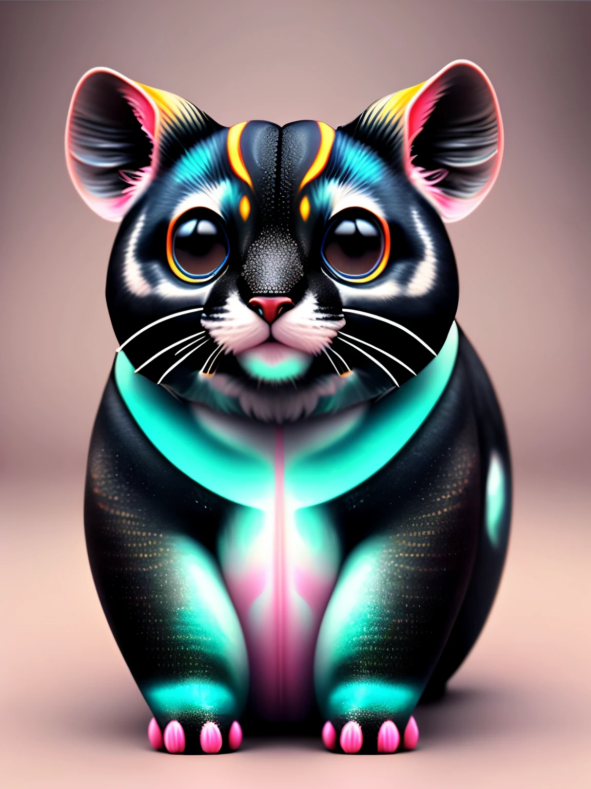 create inexistant animal with unreal skin pattern, , cgi art, , hyperrealistic , pinterest, photorealistic artstyle, in rich color, an ai generated image, very detailed portrait, singing for you, breathtaking render, phsycodelic elements
