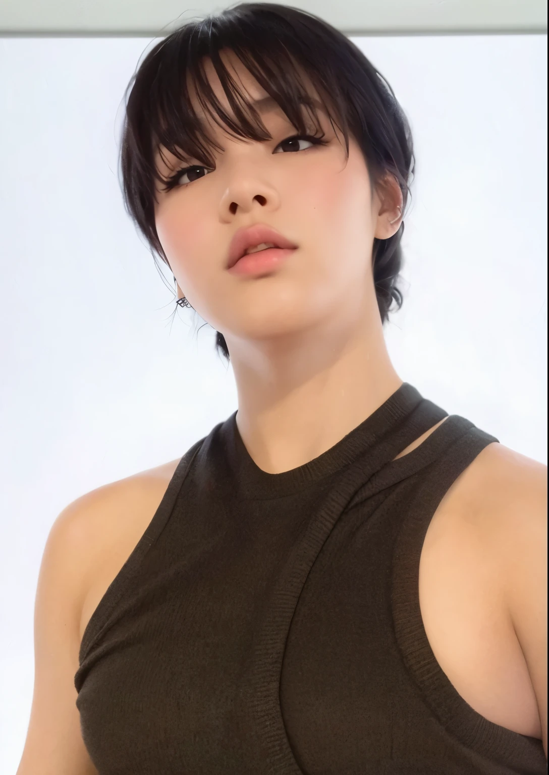 Wonyoung from IVE face, foto realista, ultra HD, 8k, big juicy lips 