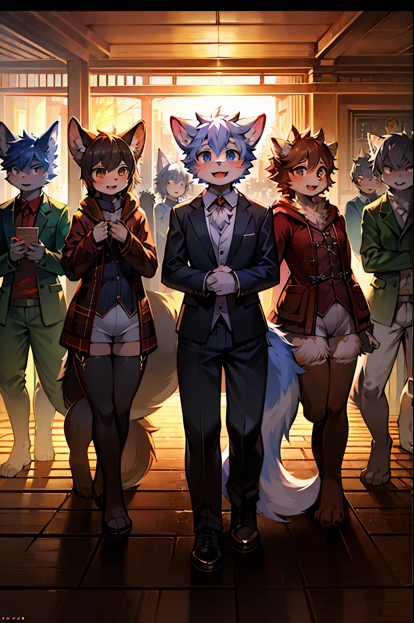 cover_page, super high resolution, detailed background, World Heritage Site, 6+boys, 6+girls, Happy, joyful, absurdres(Photos of solo travelers)(kemono, furry anthro),