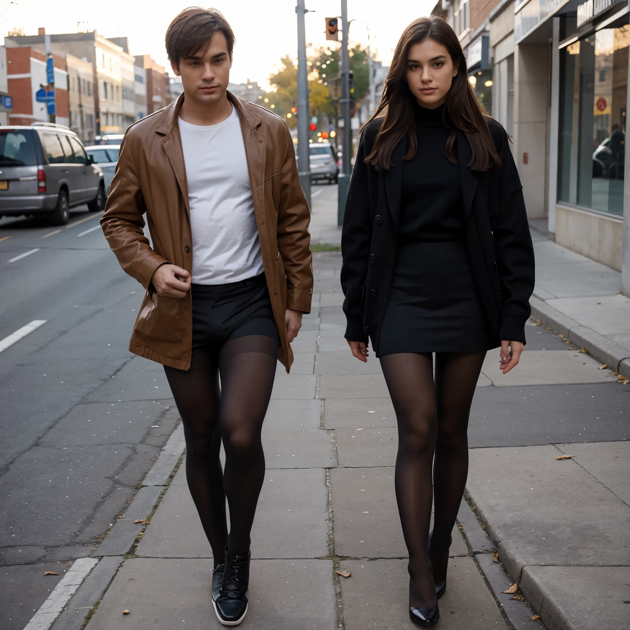 Men wearing pantyhose with his girl