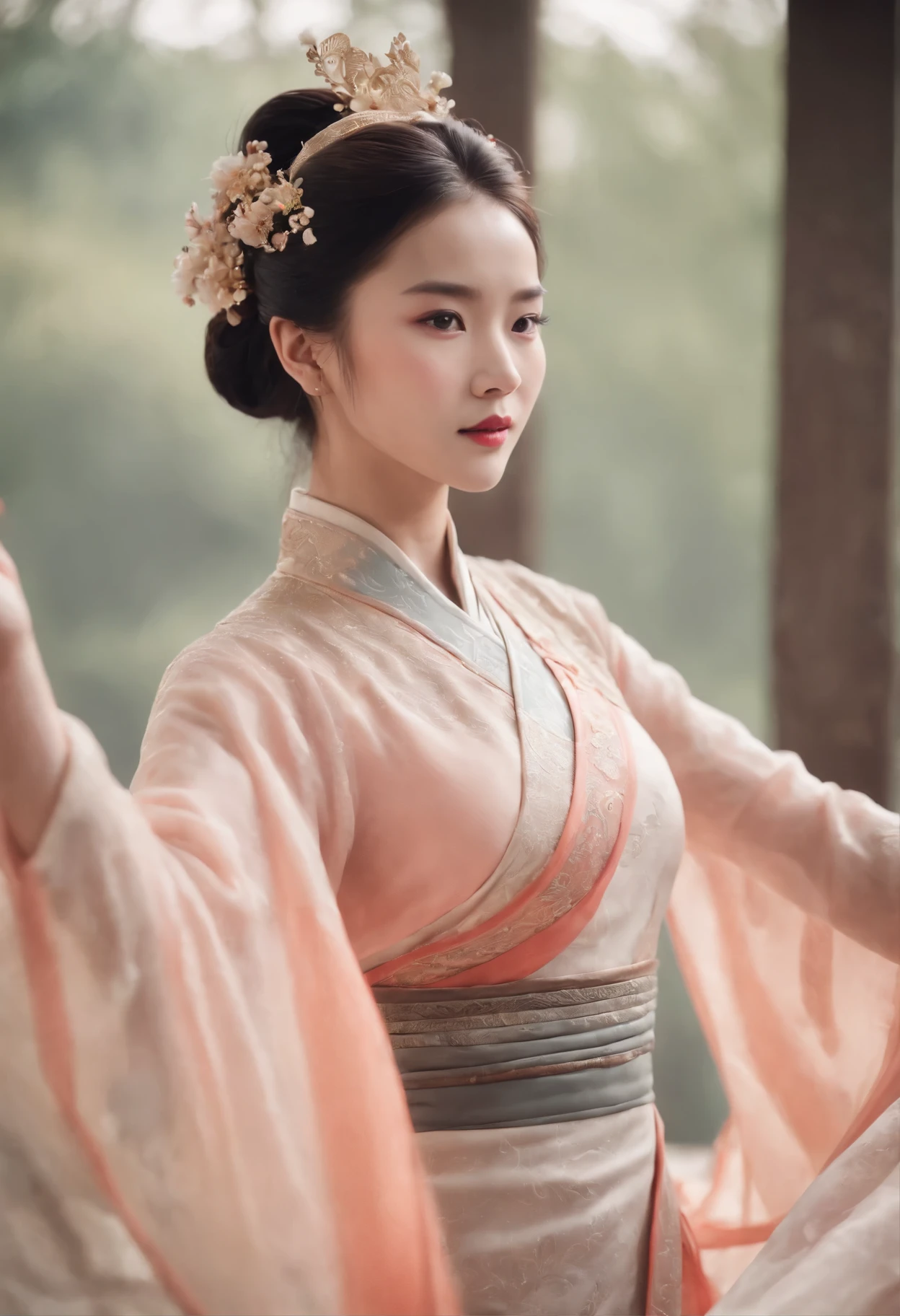 photography, perfect Chinese girl, wearing beautiful Chinese ancient costume in dance