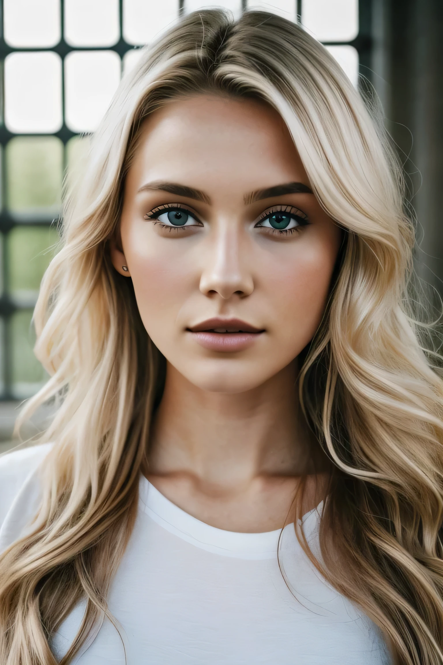 1 fille dans, 19 ans, seulement, De longs cheveux ondulés, , long messy windy cheveux blond, Ne regarde pas la caméra, Cela fait, cheveux blond, bijoux, tout le corps, (fond d'écran 8K extrêmement détaillé), Éclairage doux, Haute qualité, grain de film, Mise au point nette du Fujifilm XT3, F5.6, 50mm, détail élevé, acuité, (lumière naturelle), (Attractif), révélateur, réaliste, sexy, t-shirt rouge moulant, mains cachées, au parc