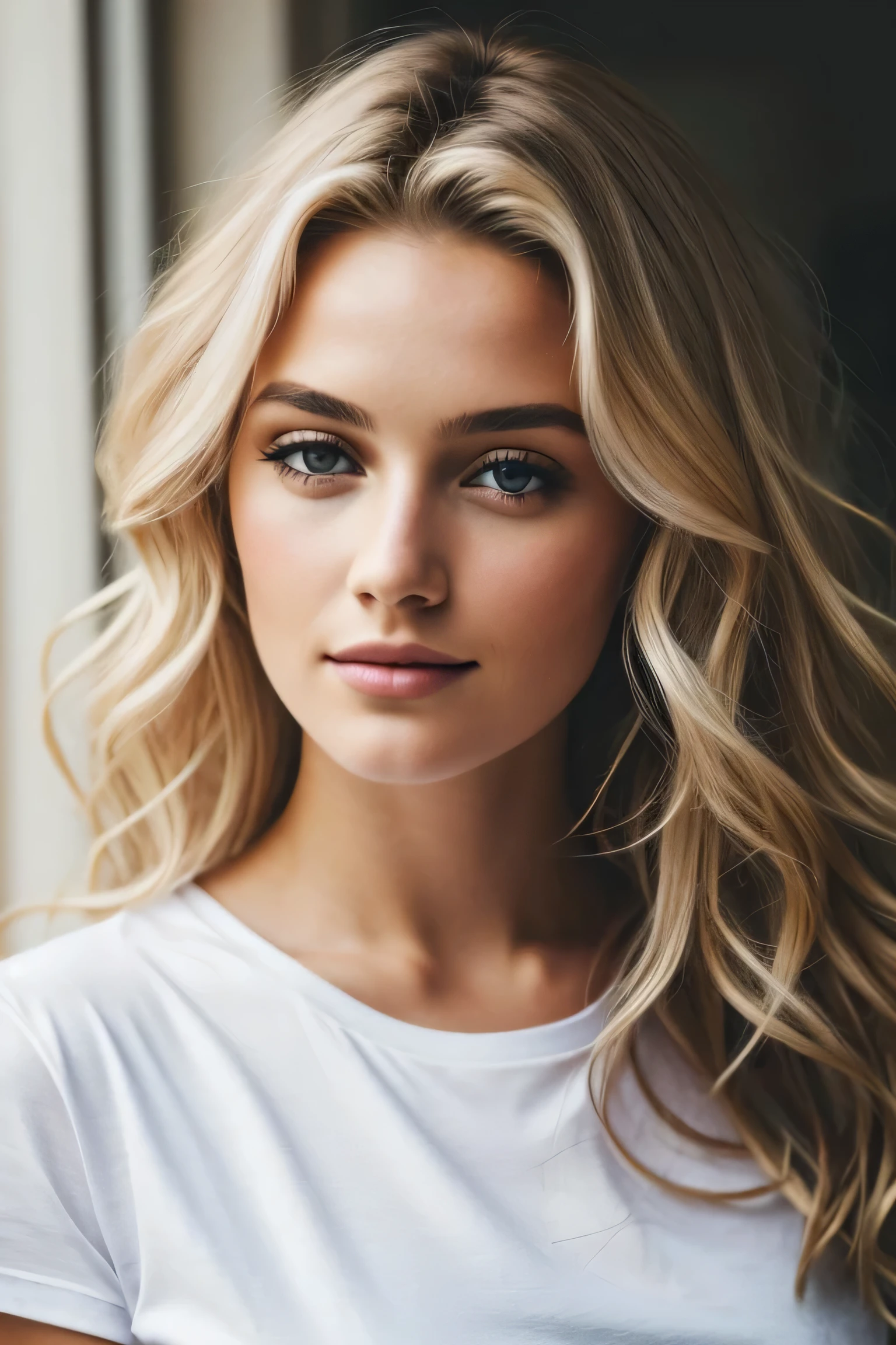 1 fille dans, 19 ans, seulement, De longs cheveux ondulés, , long messy windy cheveux blond, Ne regarde pas la caméra, Cela fait, cheveux blond, bijoux, tout le corps, (fond d'écran 8K extrêmement détaillé), Éclairage doux, Haute qualité, grain de film, Mise au point nette du Fujifilm XT3, F5.6, 50mm, détail élevé, acuité, (lumière naturelle), (Attractif), révélateur, réaliste, sexy, t-shirt rouge moulant, mains cachées, lire un livre dehors