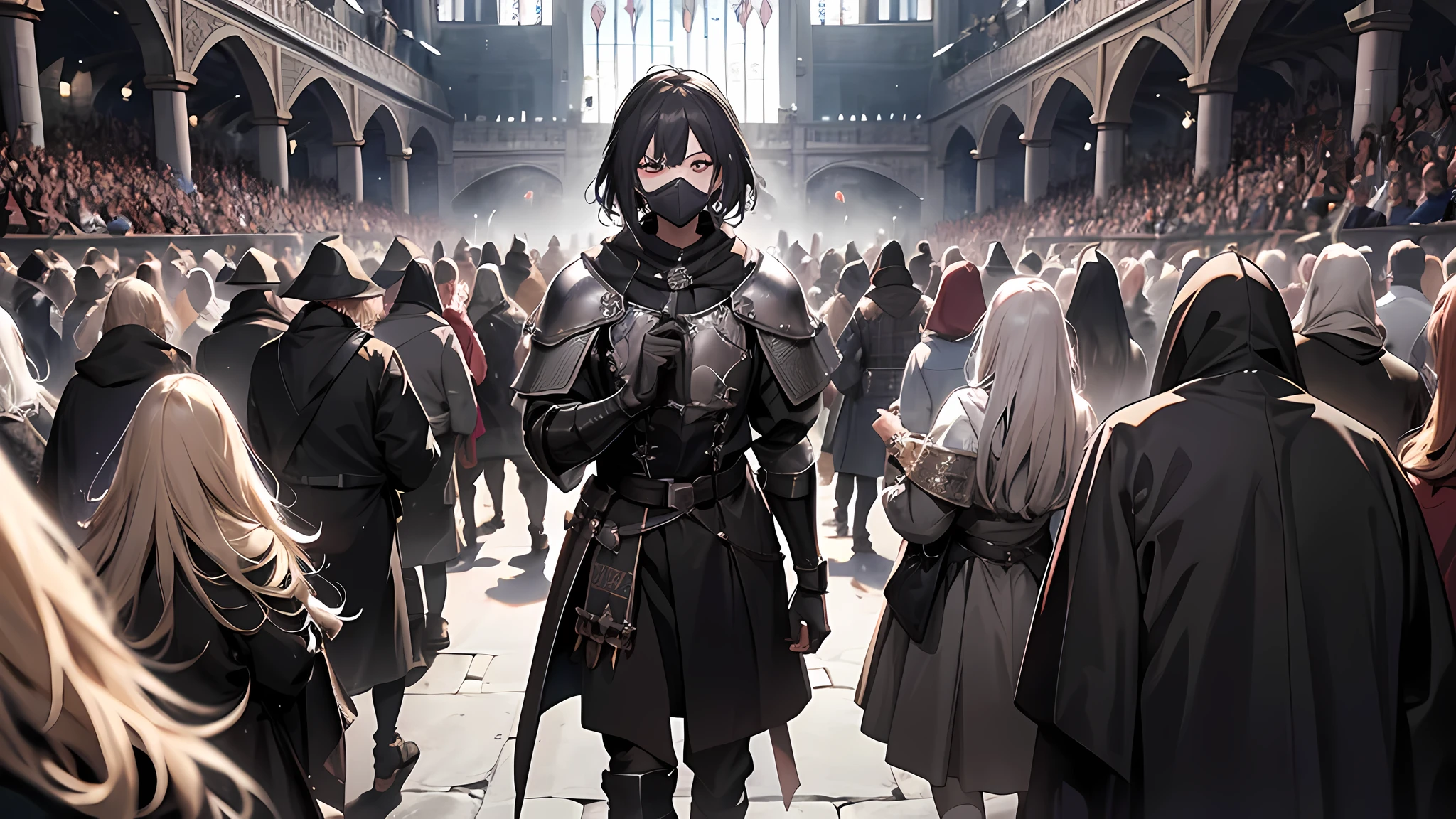 many people, people around, warriors, medieval times,Bubonic Plague,Dead crowd。
,k hd,8K,a color,The Black Death is thought to have been caused by a bacterium called plague。