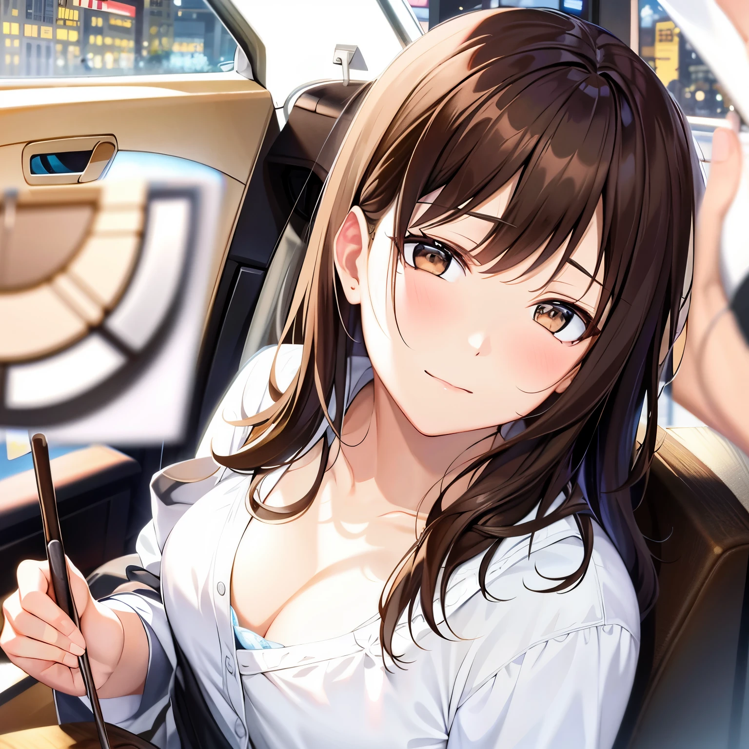 brown eyes、brown hair