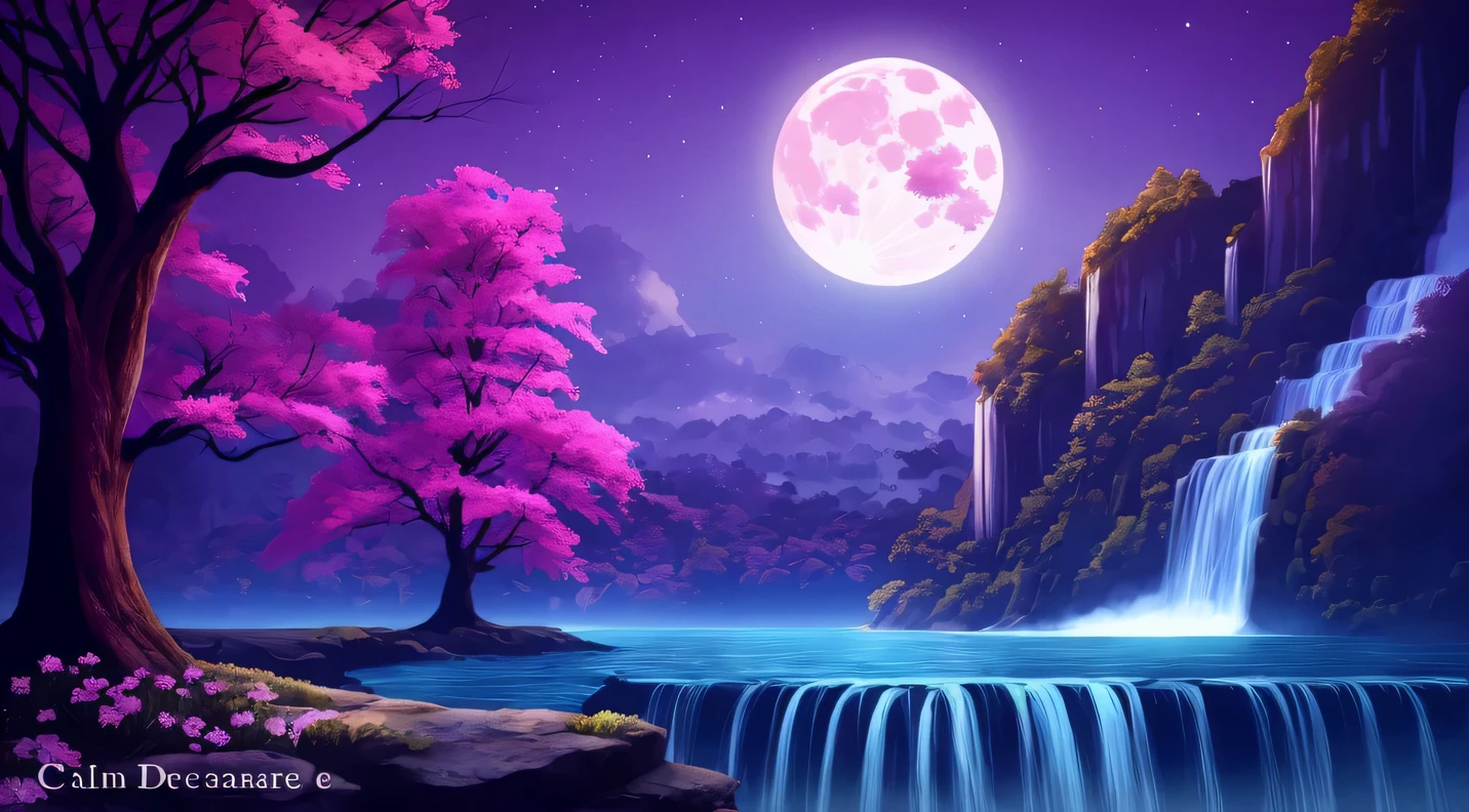 peinture d&#39;une cascade et d&#39;une pleine lune dans un ciel violet, illustration de fond, Beau fond d&#39;écran, bel art uhd 4k, Belle nuit au clair de lune, beaux arrière-plans, fond d&#39;écran de haute qualité, fond d&#39;écran de paysages, fond d&#39;écran paysage animé, Papier peint de haute qualité, fond d&#39;écran HD, fond d&#39;écran 4K, fond d&#39;écran 4K, fond d&#39;écran HD, fond d&#39;écran incroyable, fond d&#39;écran nature animé, fond d&#39;écran naturel