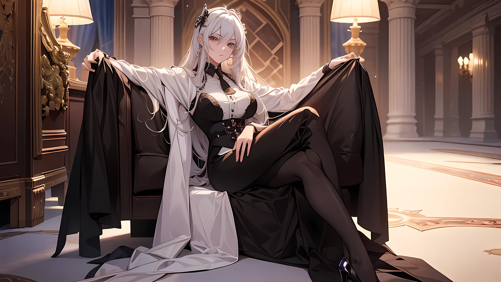 ((Realistic lighting,It's like a movie promo effect， best qualtiy, 8K, tmasterpiece:1.3)), （（50-year-old woman，Black eyes，sad，8-pack abs）），sharp fokus:1.2, , Perfect figure，looks into camera，The face is delicate，((Gray hair))，（Sleeveless fitted sports vest），big laughter，the night，playground，Ultra-fine face，Fine eyes，二重まぶた