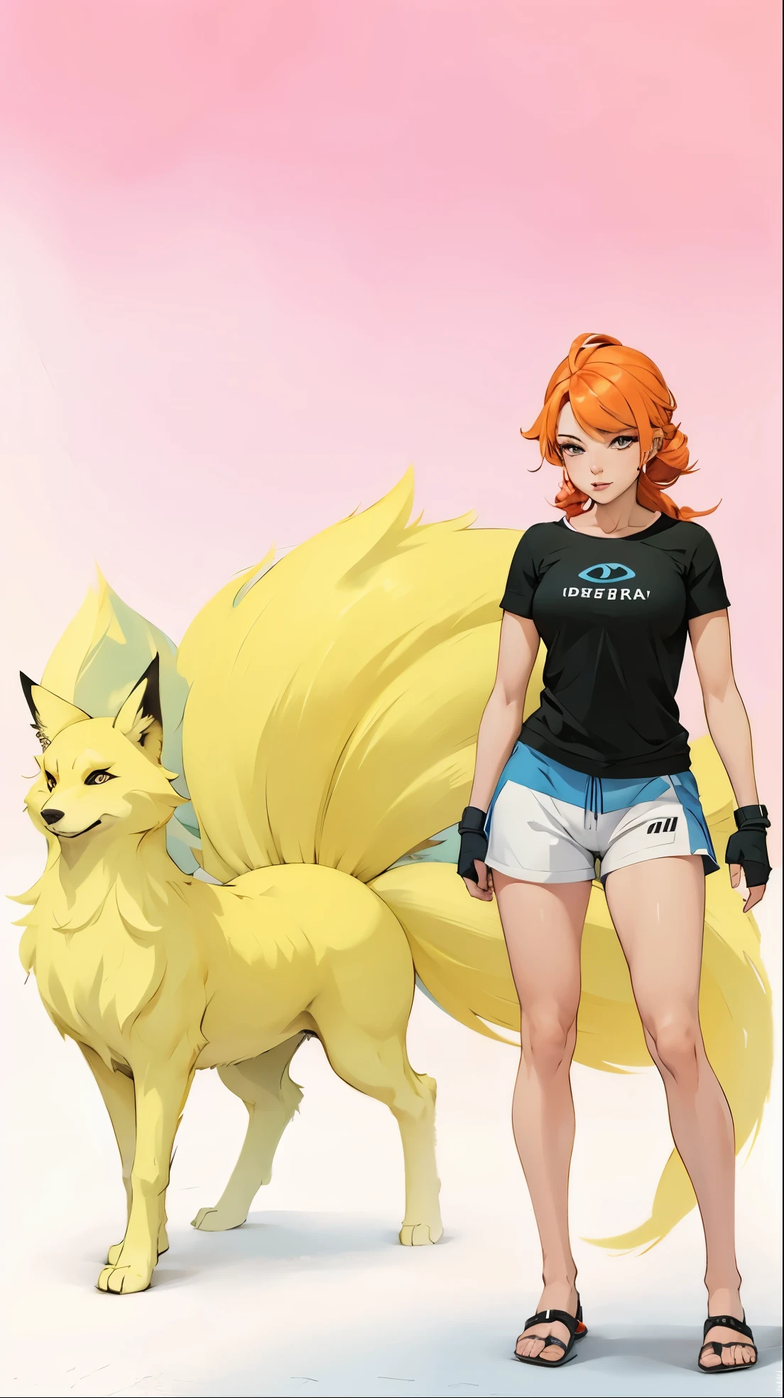 Uma mulher, Extremamente Realista, Pokémon go, NineTales, Realista, sexy, pernas grossas, bunda grande, Fitness