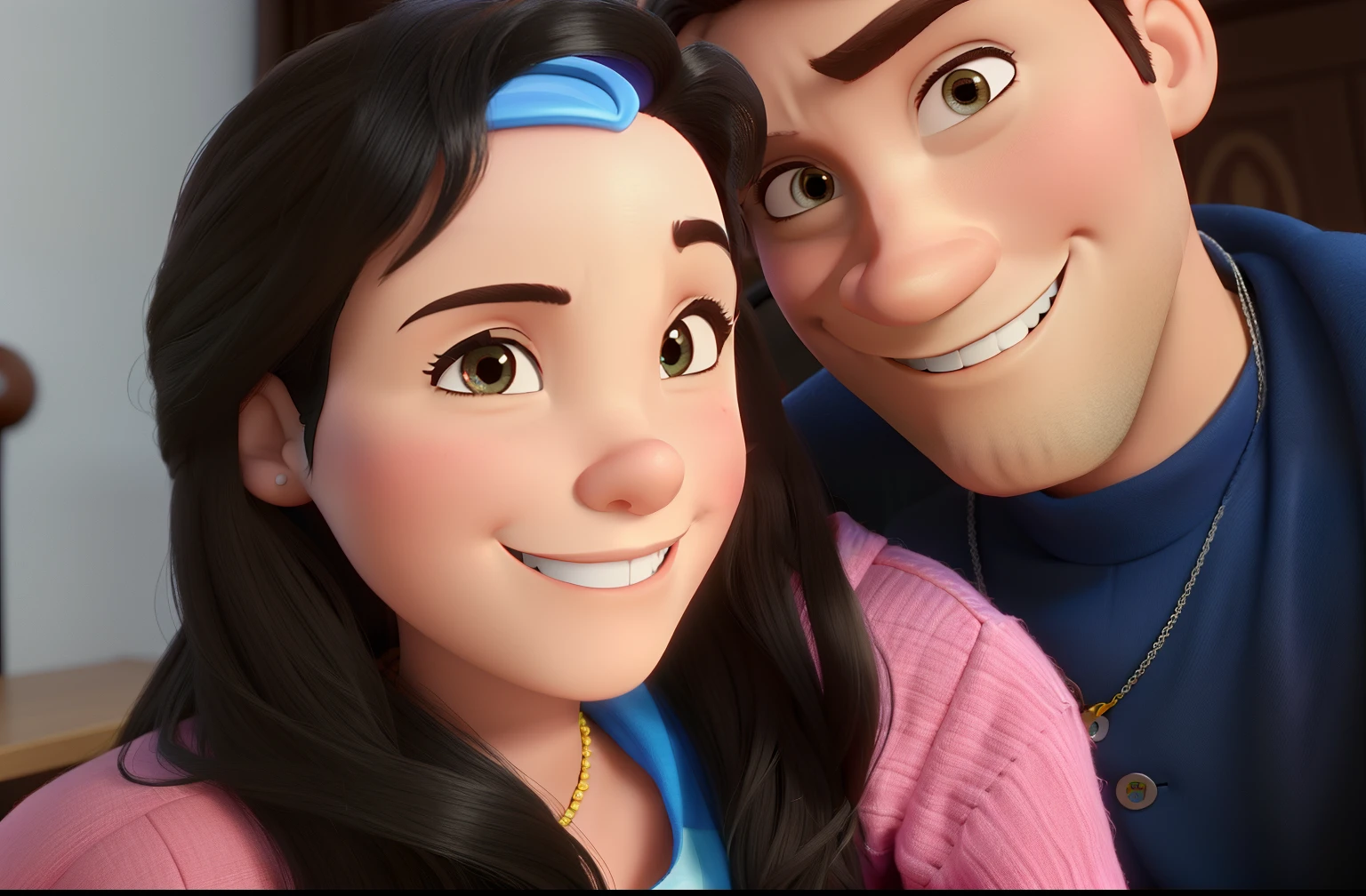 Casal estilo Disney pixar 3D, alta qualidade, melhor qualidade