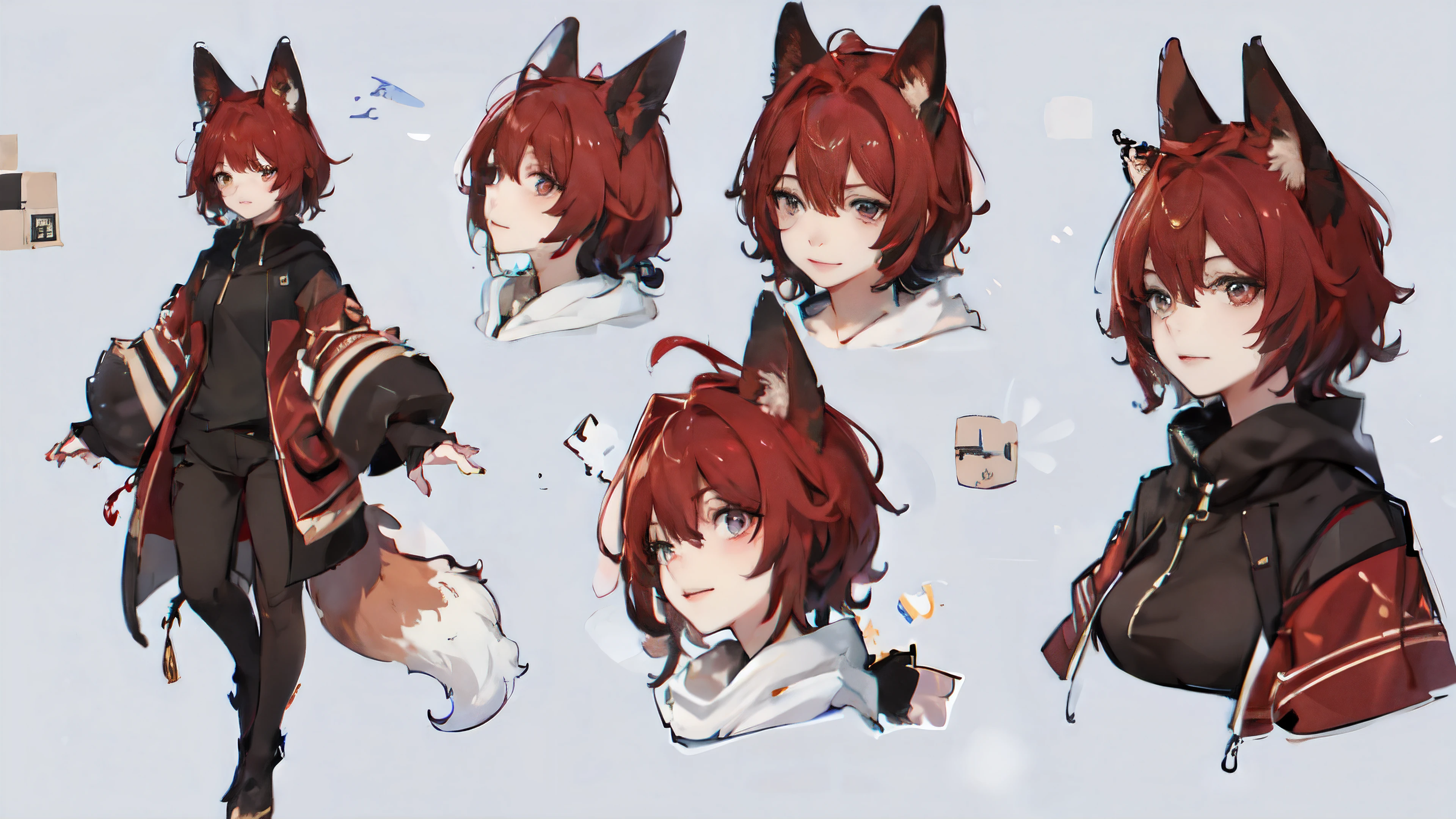 fox, red, (masterpiece), best quality, expressive eyes, perfect face, (Character Sheet:1), (multiple views), full body,