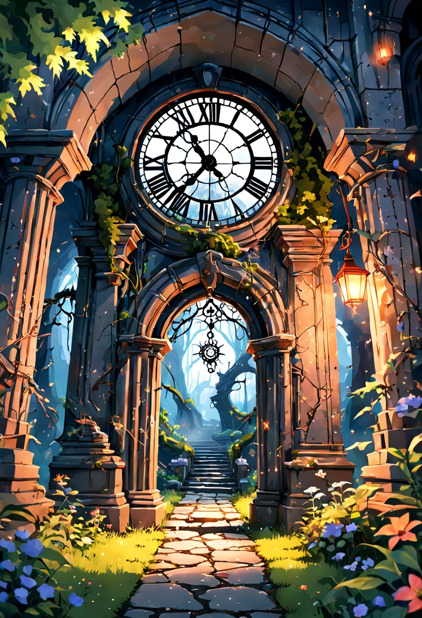 (main subject),forgotten gateway of time and space,(best quality,4k,8k,highres,masterpiece:1.2),(realistic,photorealistic,photo-realistic:1.37),mysterious portal,enchanted door to other dimensions,ancient architecture,grand entrance,symbol of a lost era,detailed carvings,magical inscription,enchanted symbols,mystical atmosphere,faded colors,crumbling walls,overgrown vines and moss,forgotten path,faint whispers of the past,echoes of ancient civilizations,unveiling secrets,long-lost civilizations,otherworldly wonders,eerie ambiance,glimmer of uncertainty,transcendent realm,cosmic energy,pure light,celestial beings,distant galaxies,transdimensional travelers,ancient knowledge,powerful artifacts,immense power,interwoven realms of time and space,serene beauty,ethereal haze.